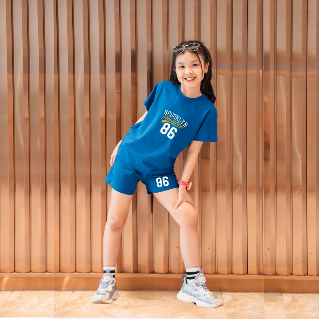 Bộ cộc tay bé gái mùa hè in số 86 -Quần áo trẻ em nữ cân nặng từ 15-40kg-  Loza Kids SB98_thumbnail_7
