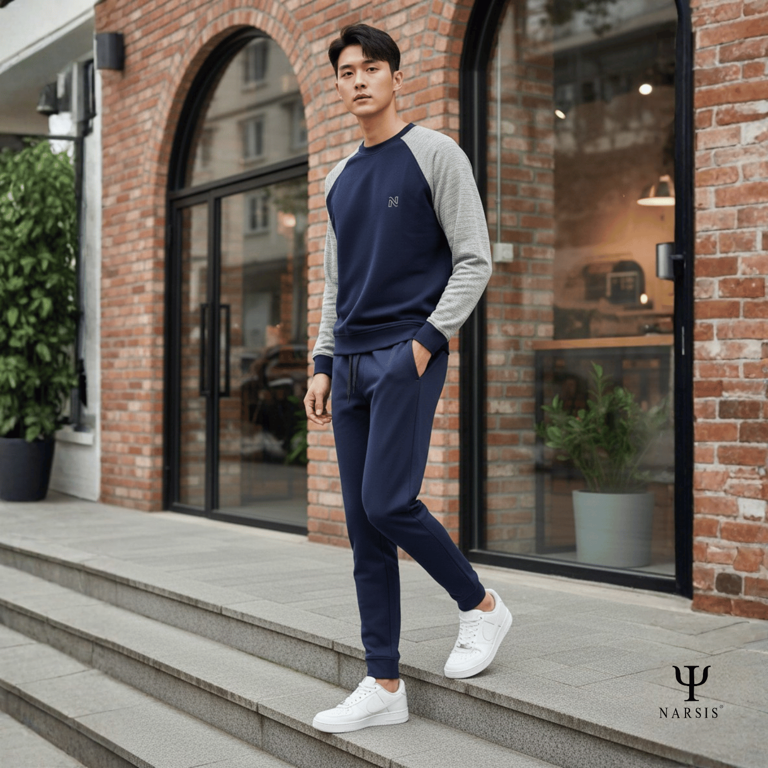 Bộ Thu Đông Nam Cotton Nỉ NARSIS Cao Cấp E25013, Bộ Đồ Nam Dài Tay Giữ Ấm, Form Thể Thao Trẻ Trung_thumbnail_4