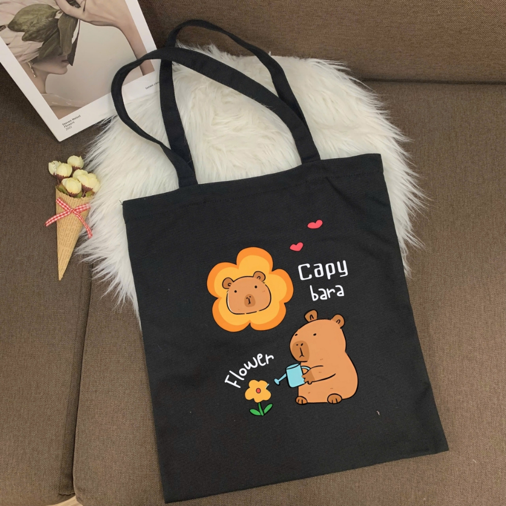 Túi tote in hình Capybara Cute - Túi vải canvas kích thước 33x37cm đựng vừa A4  và laptop - TOTE10_thumbnail_21