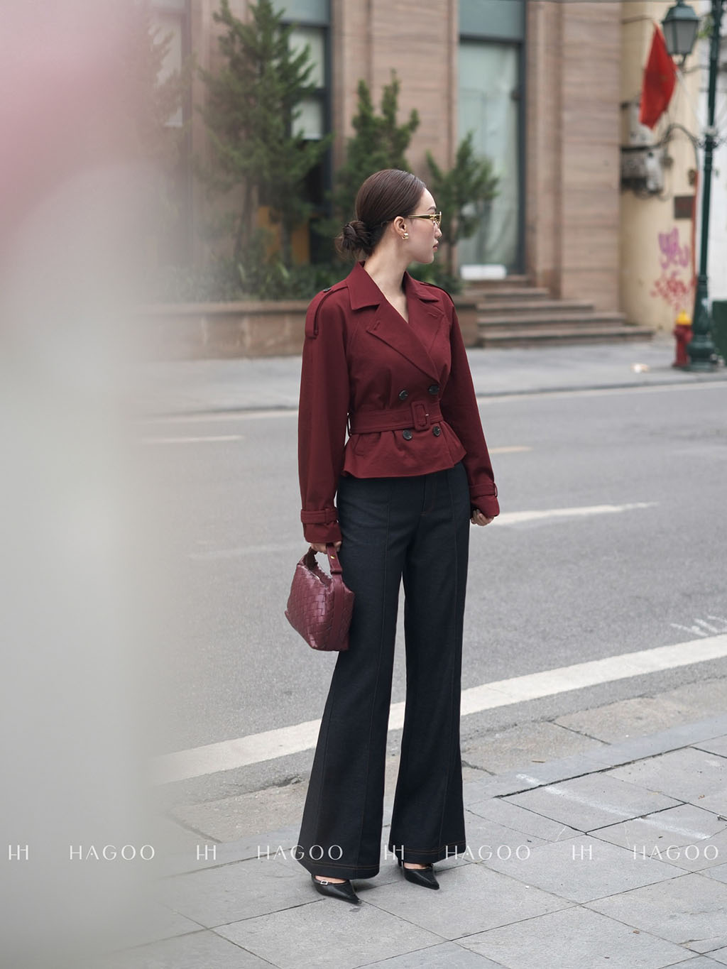 Áo khoác kaki ngắn đai eo HAGOO_thumbnail_5