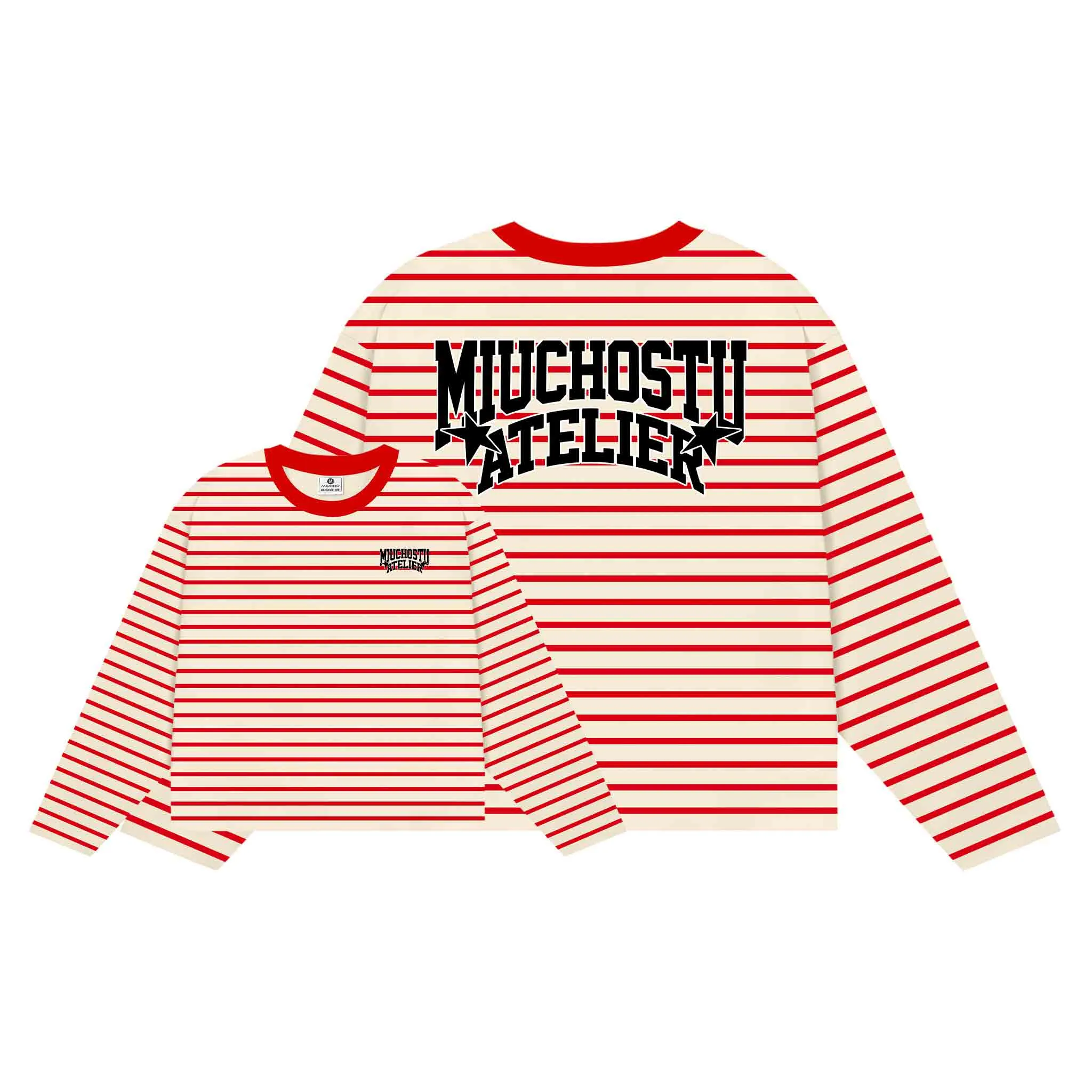 Áo thun nam form boxy Miucho thun borip dày dặn thoáng mát local brand tay dài kẻ sọc in mix 2725_thumbnail_4