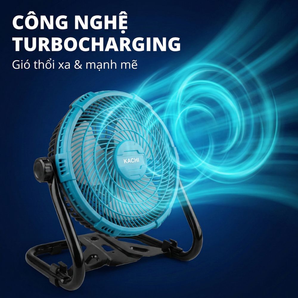 Quạt Để Bàn Tích Điện Kachi MK443 – Gió Turbo Mạnh Mẽ, Xoay 360 Độ, Thiết Kế Di Động Đa Năng_thumbnail_2