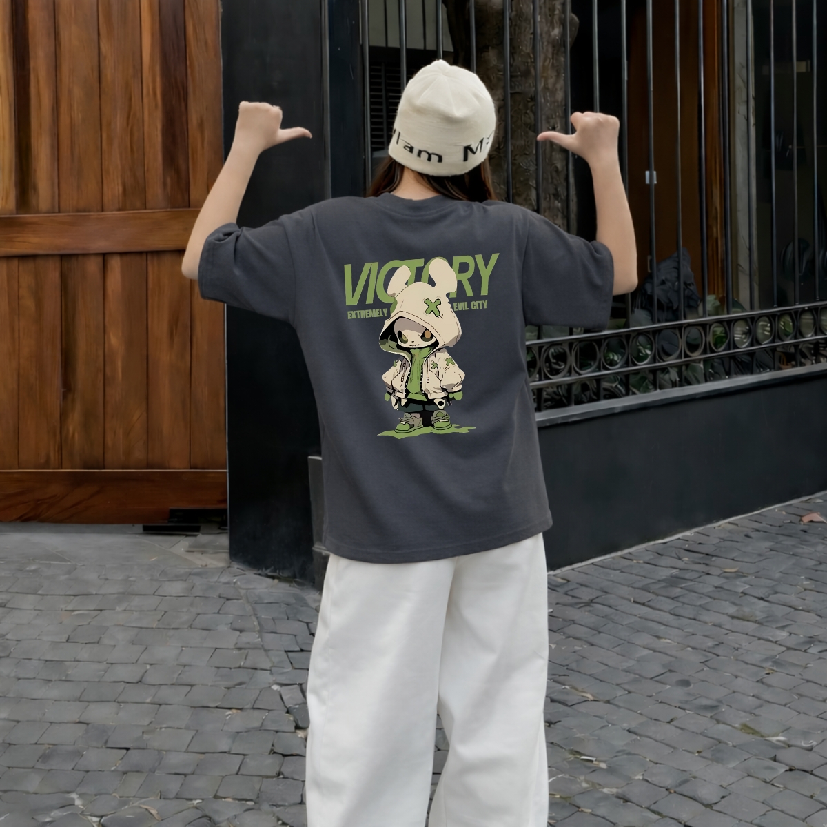 Áo thun unisex UX30-1144 VICTORY in hình quái vật xanh dáng oversized local brand WETEE_thumbnail_10