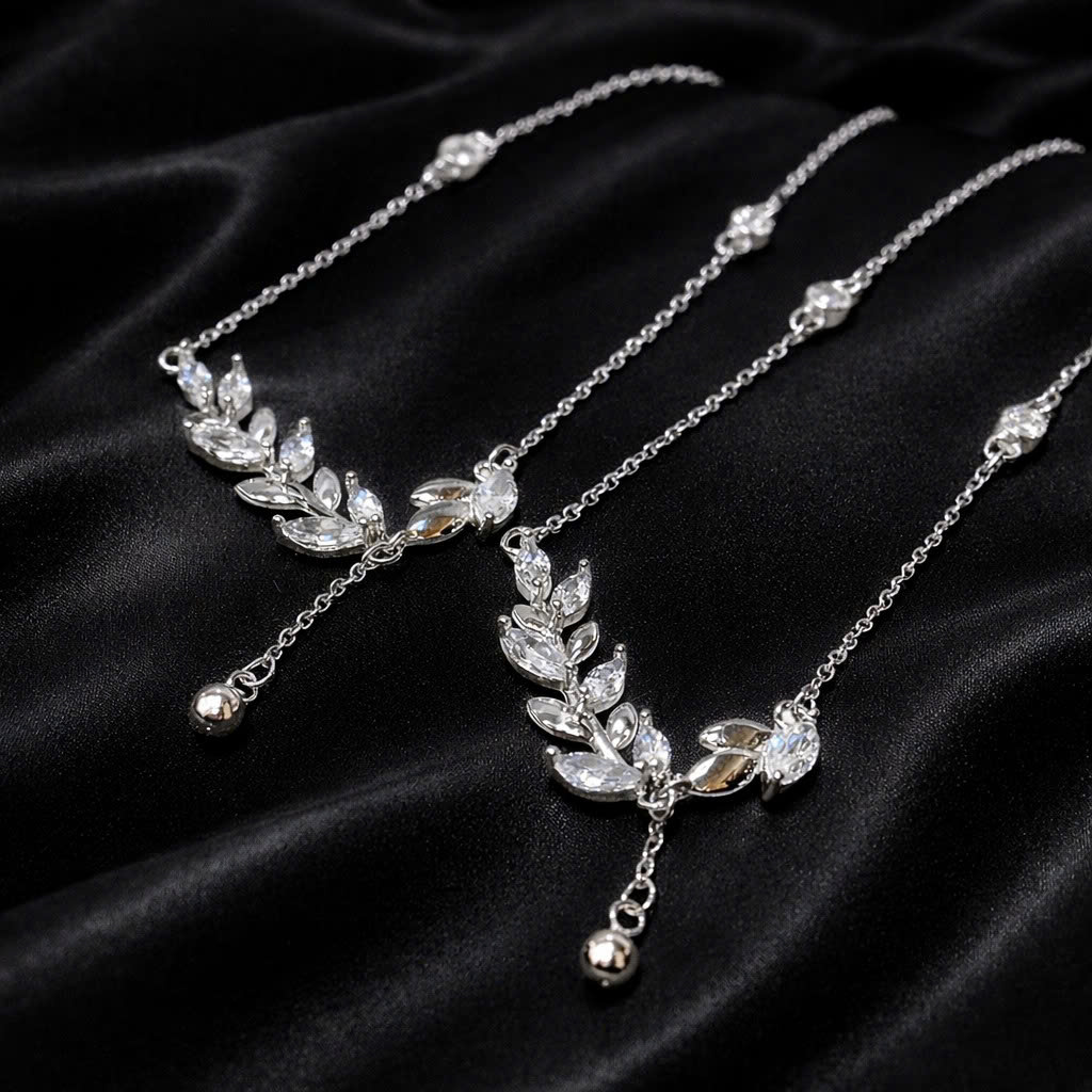 vòng tay bạc xi bạch kim charm hoa lá thiên nhiên