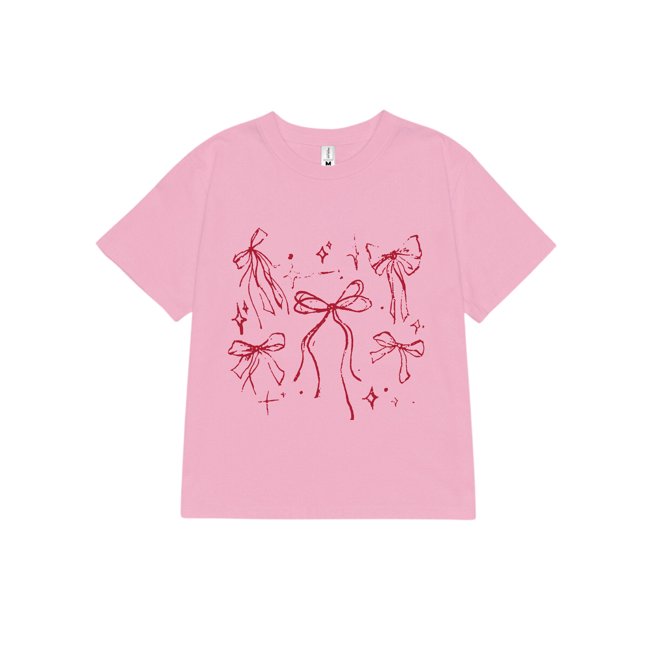 Áo thun baby tee nơ conquette xinh form ôm ABD1311 Miucho tay ngắn cổ tròn hotrend in mix