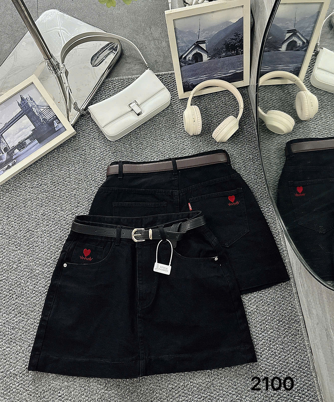 Chân váy kaki jean dáng A bigisize JV2100( KAKI) dành cho nàng béo mập từ 55-90kg