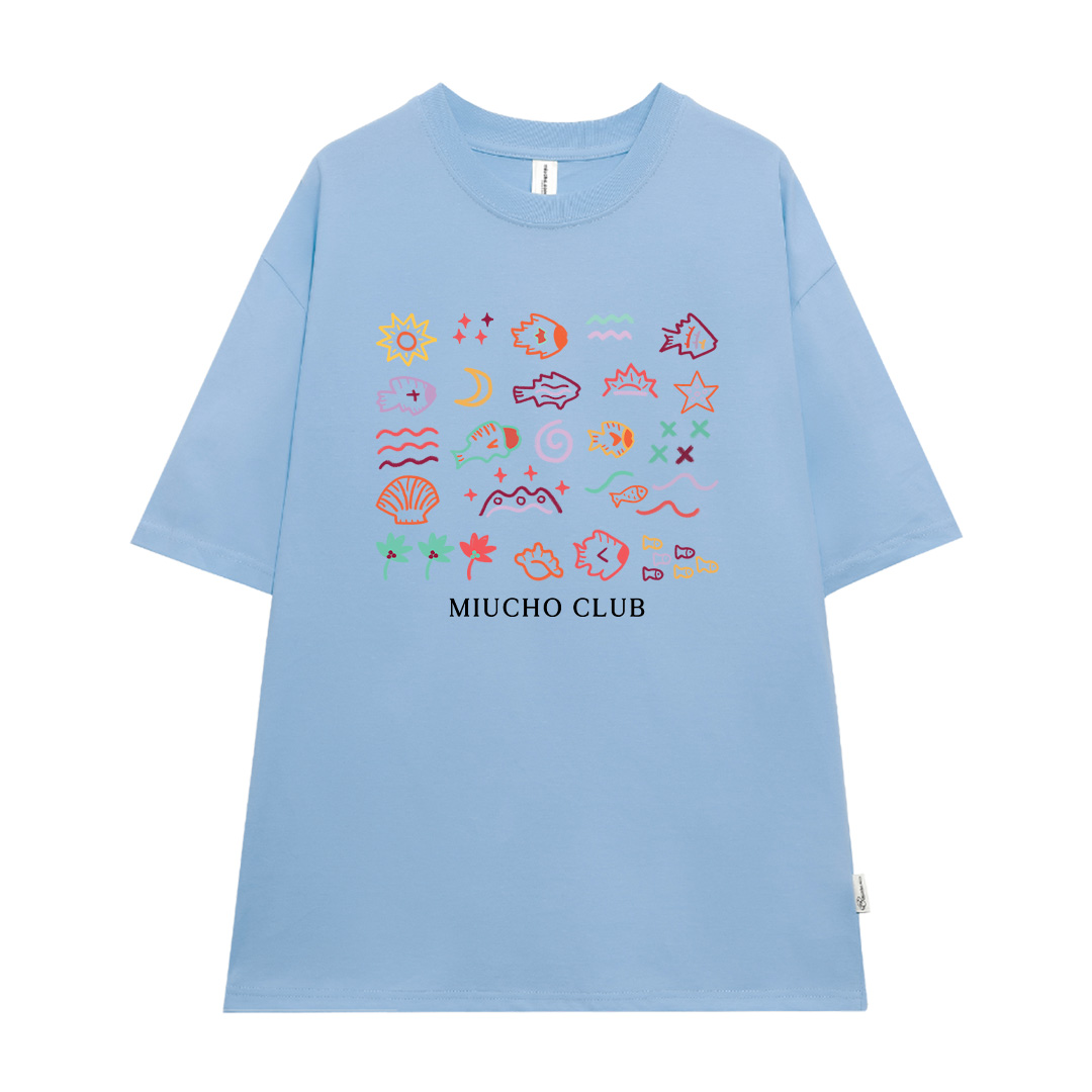 Áo thun form rộng unisex mùa hè ATD1041 Miucho vải cotton tay lỡ cổ tròn in artwork_thumbnail_15