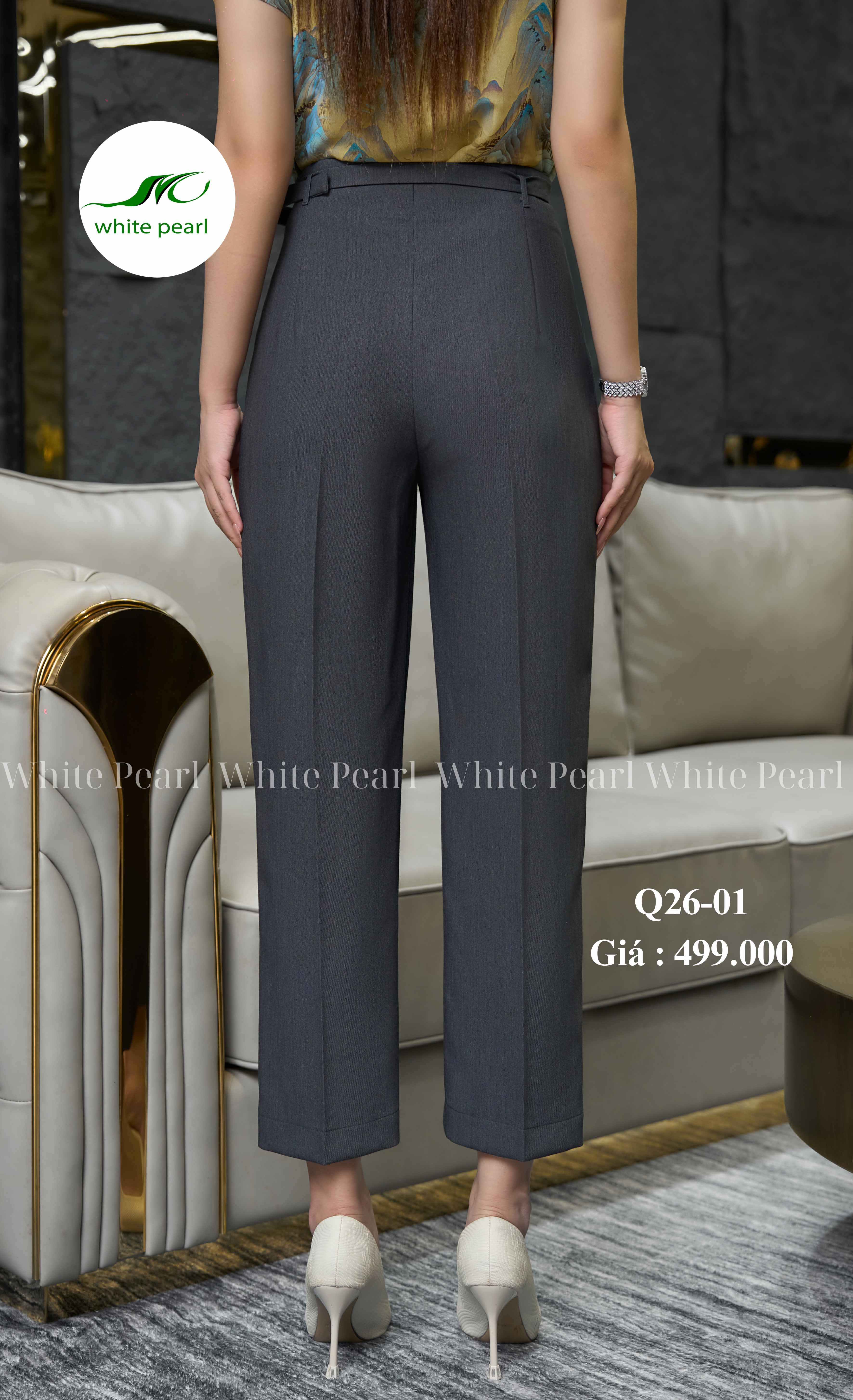 Quần baggy suông thụng cạp liền thời trang công sở nữ White Pearl_thumbnail_2