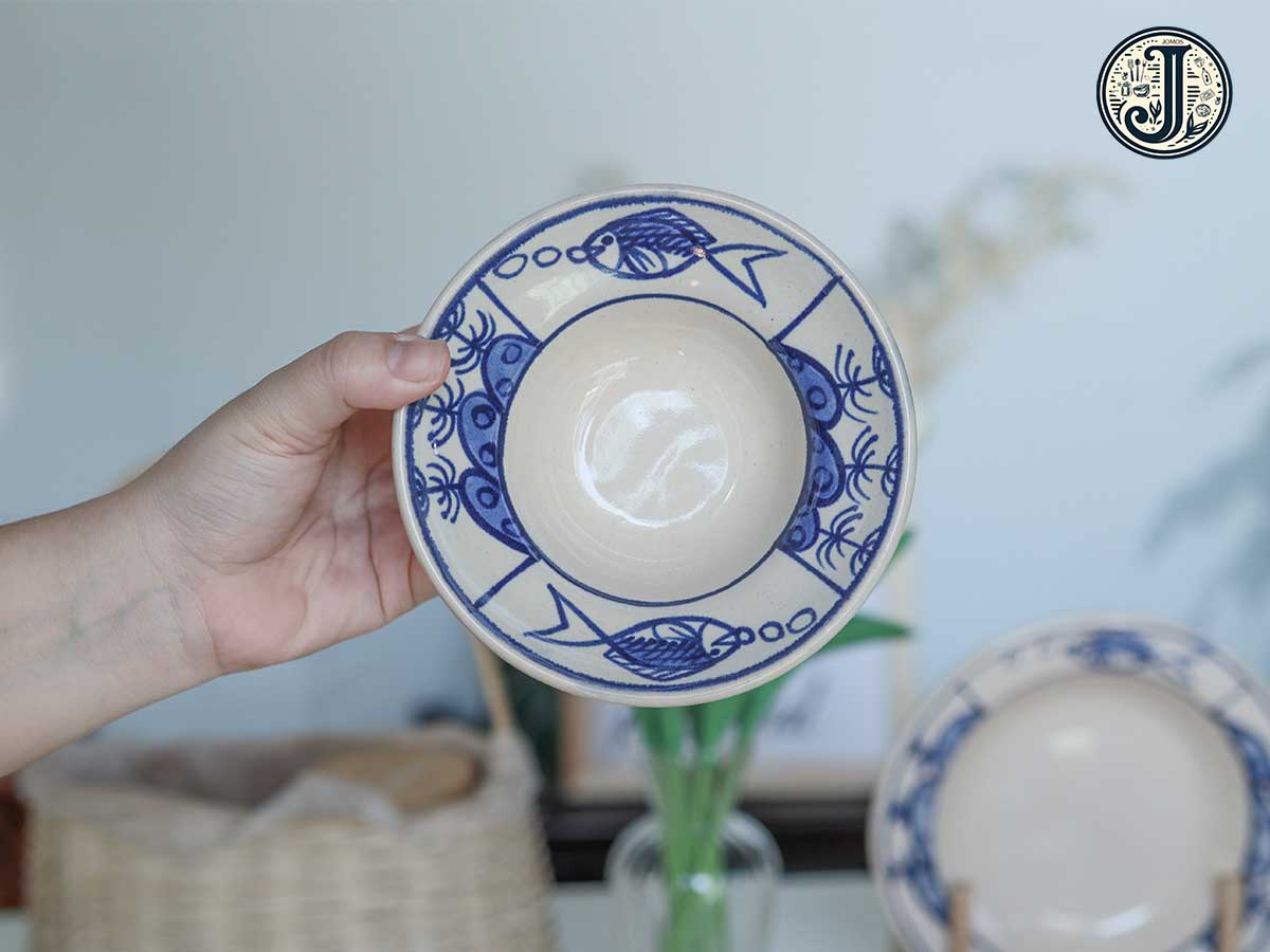 Chén chiết yêu 13cm gốm cao cấp lái thiêu Cá J000294_thumbnail_4