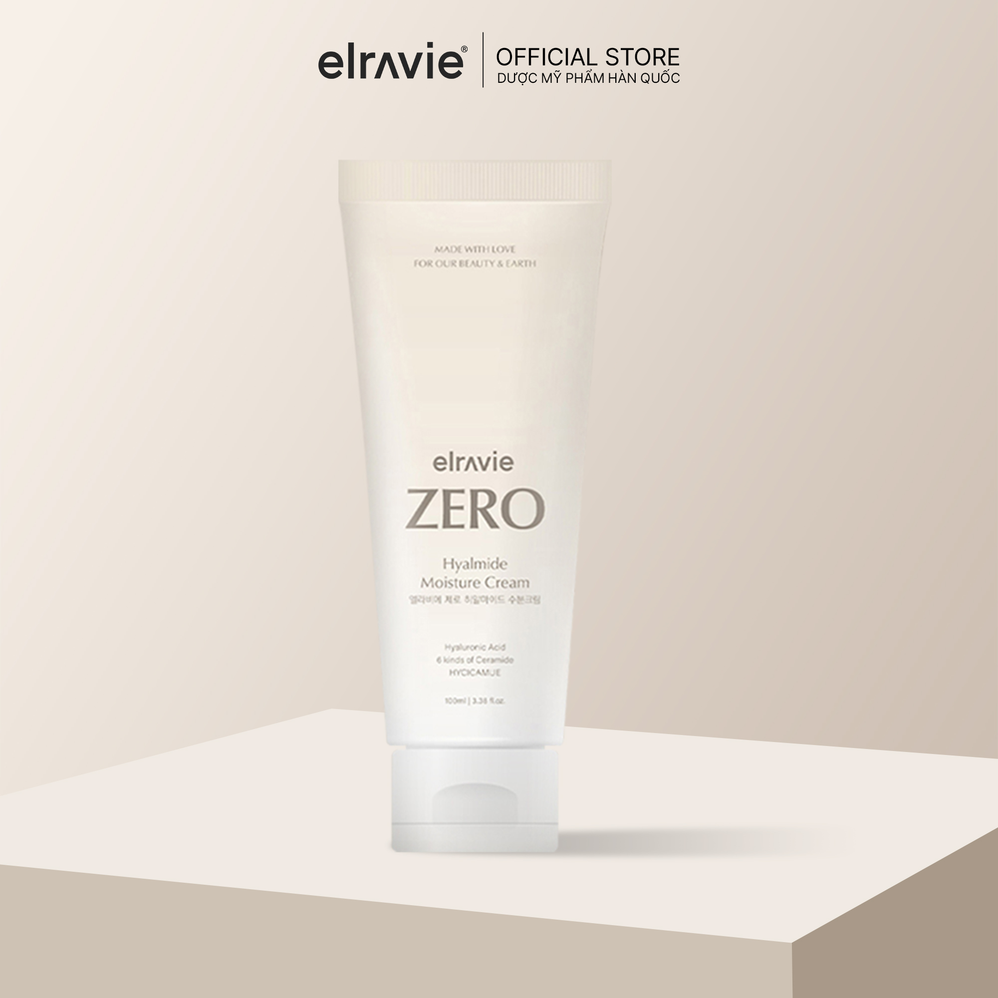 Kem dưỡng thuần chay Elravie Zero Hyalmide Moisture Cream 100ml