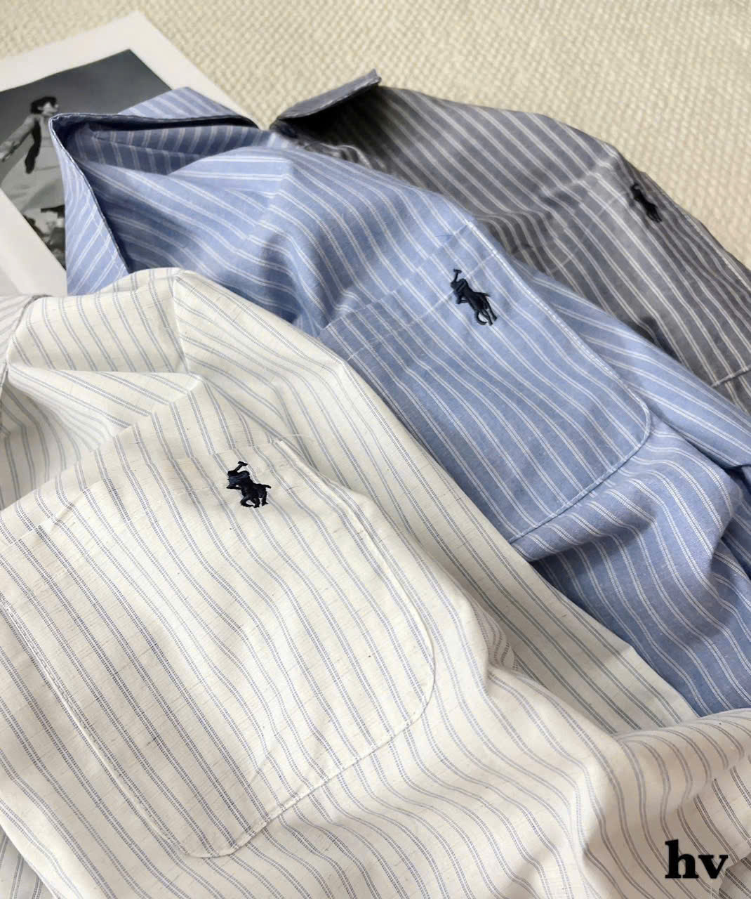 Áo somi tay dài phối sọc ( XANH )_thumbnail_3