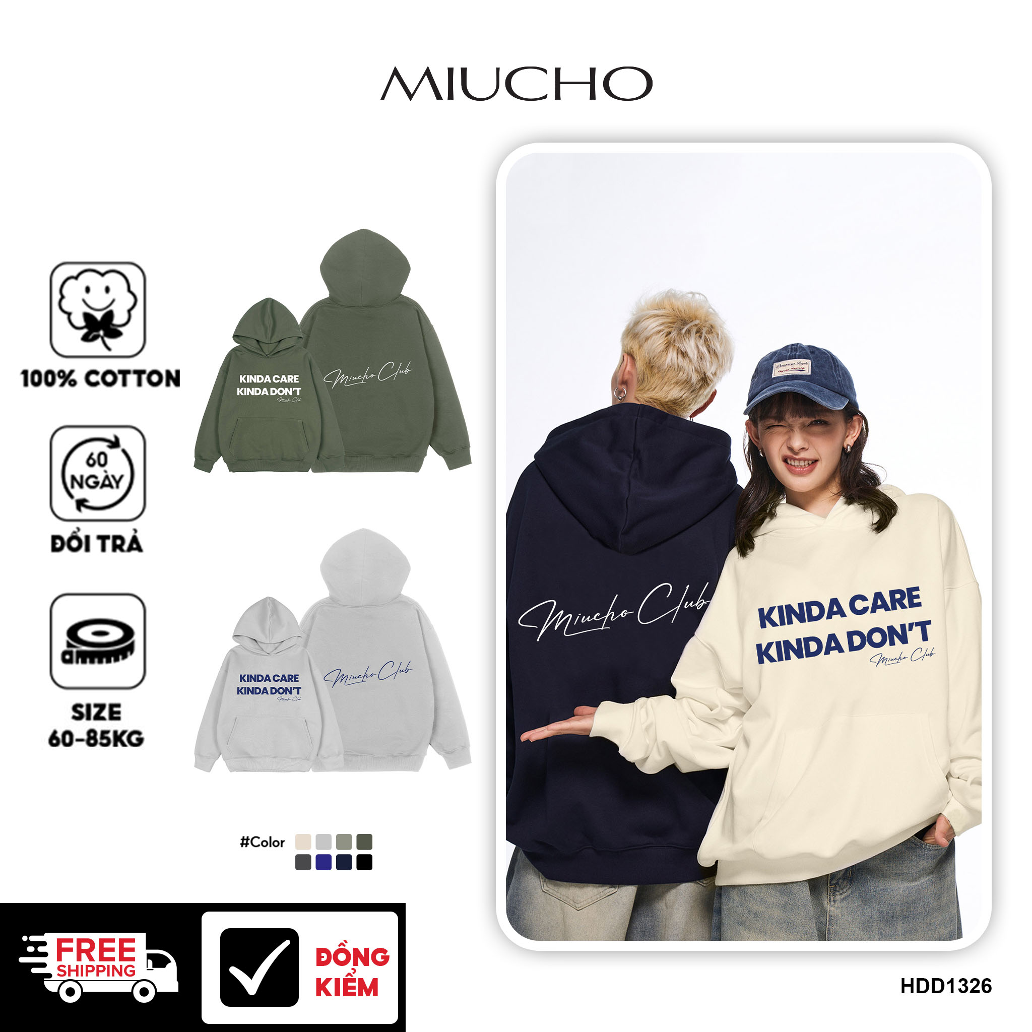 Áo hoodie unisex form rộng HDD1326 Miucho nỉ chân cua dày dặn in basic_thumbnail_1