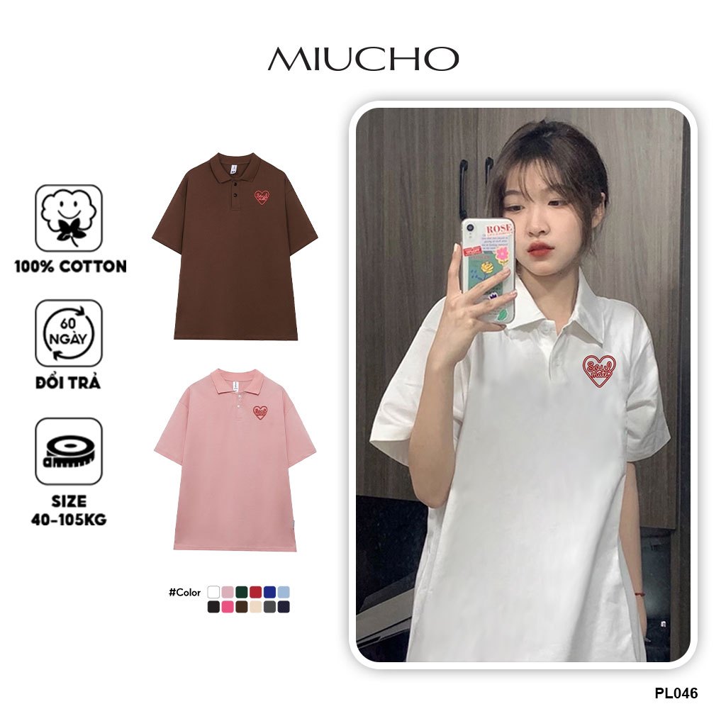 Áo polo nữ form rộng có cổ đẹp chất cotton form unisex PL046 Miucho in Graphic_thumbnail_1