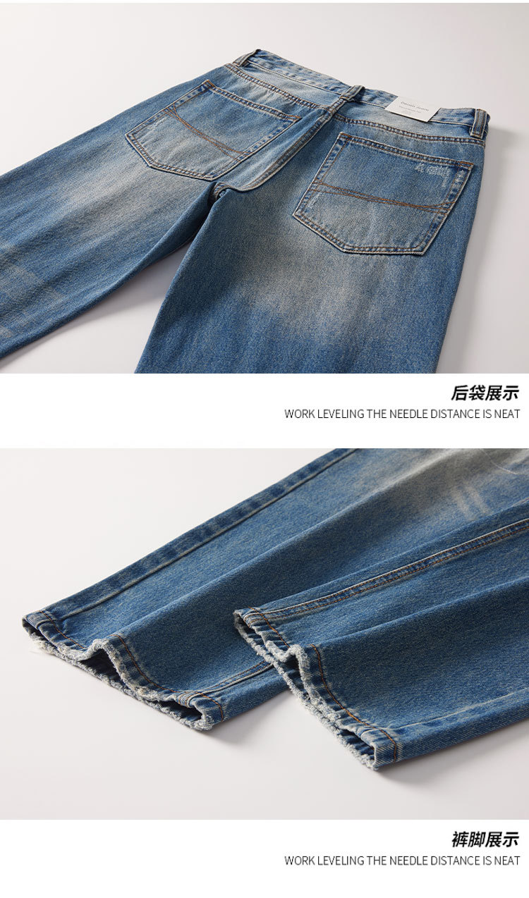 Quần jean rách rách phong cách retro dành cho nam mùa thu thẳng đường phố cao cấp dáng rộng, quần dài hợp thời trang đa năng_thumbnail_4