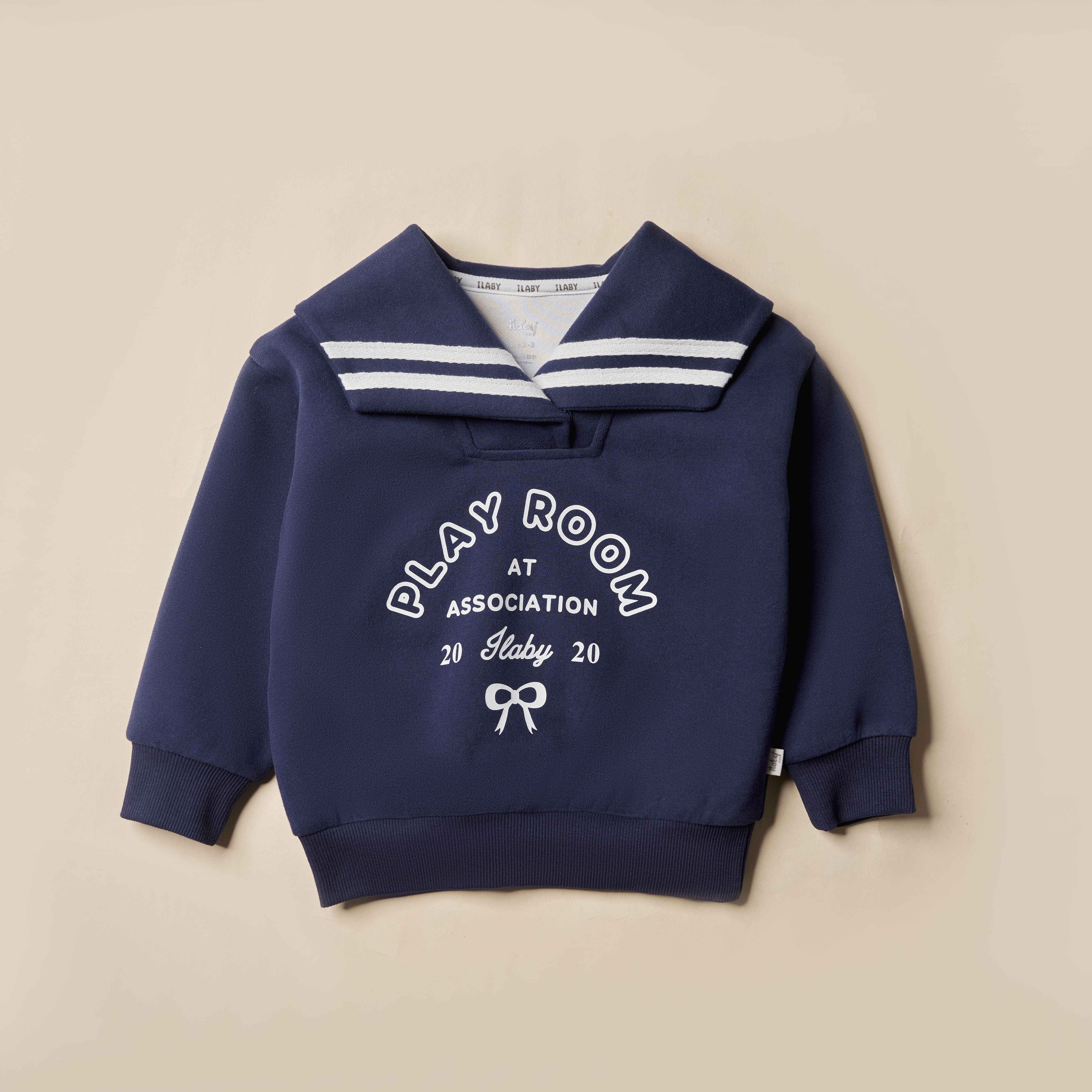 Áo nỉ cổ thủy thủ phối dây màu