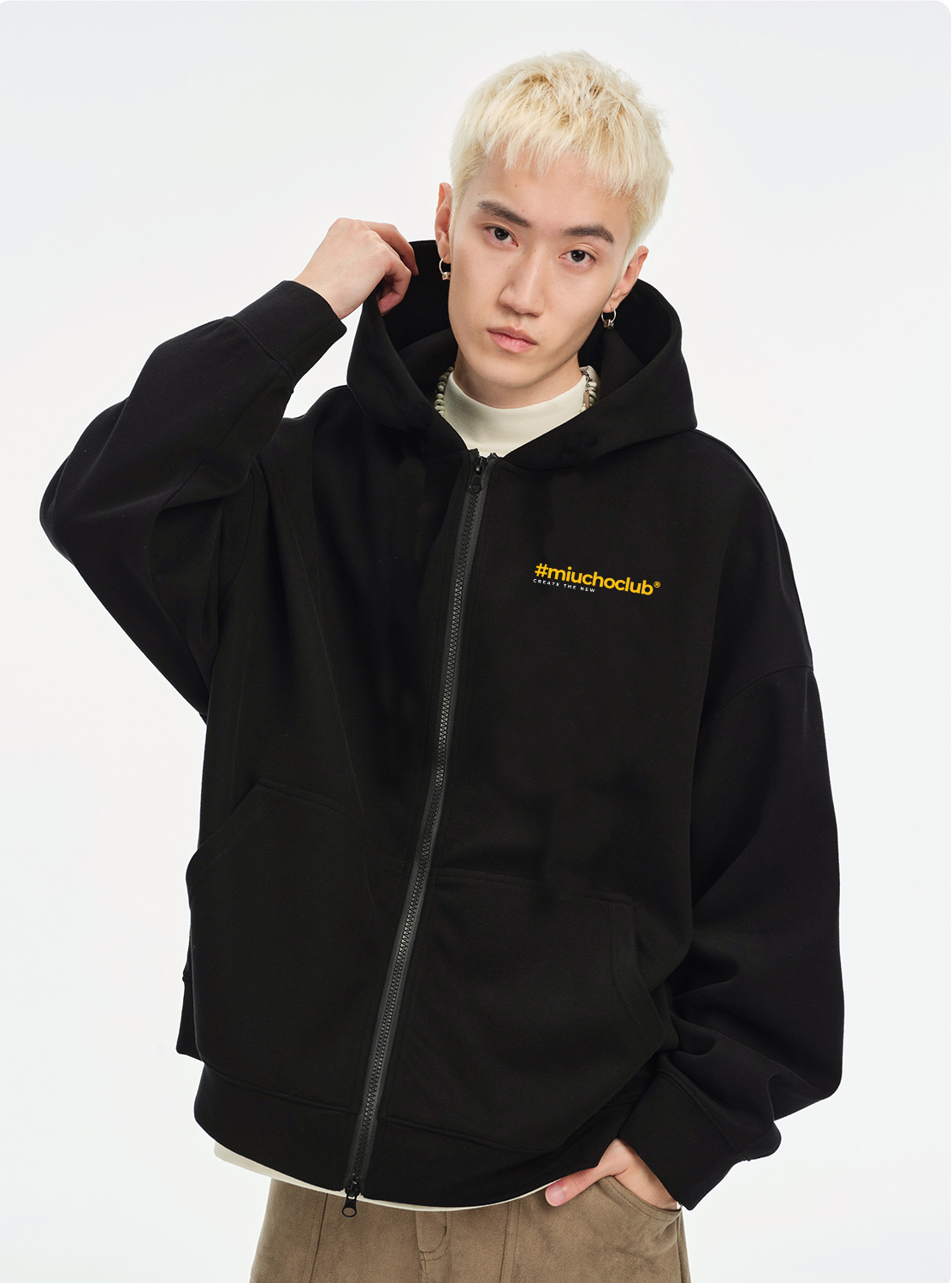 Áo hoodie zip nam local brand form rộng HZD1619 Miucho Club vải nỉ chân cua dày dặn mũ rộng in basic_thumbnail_6