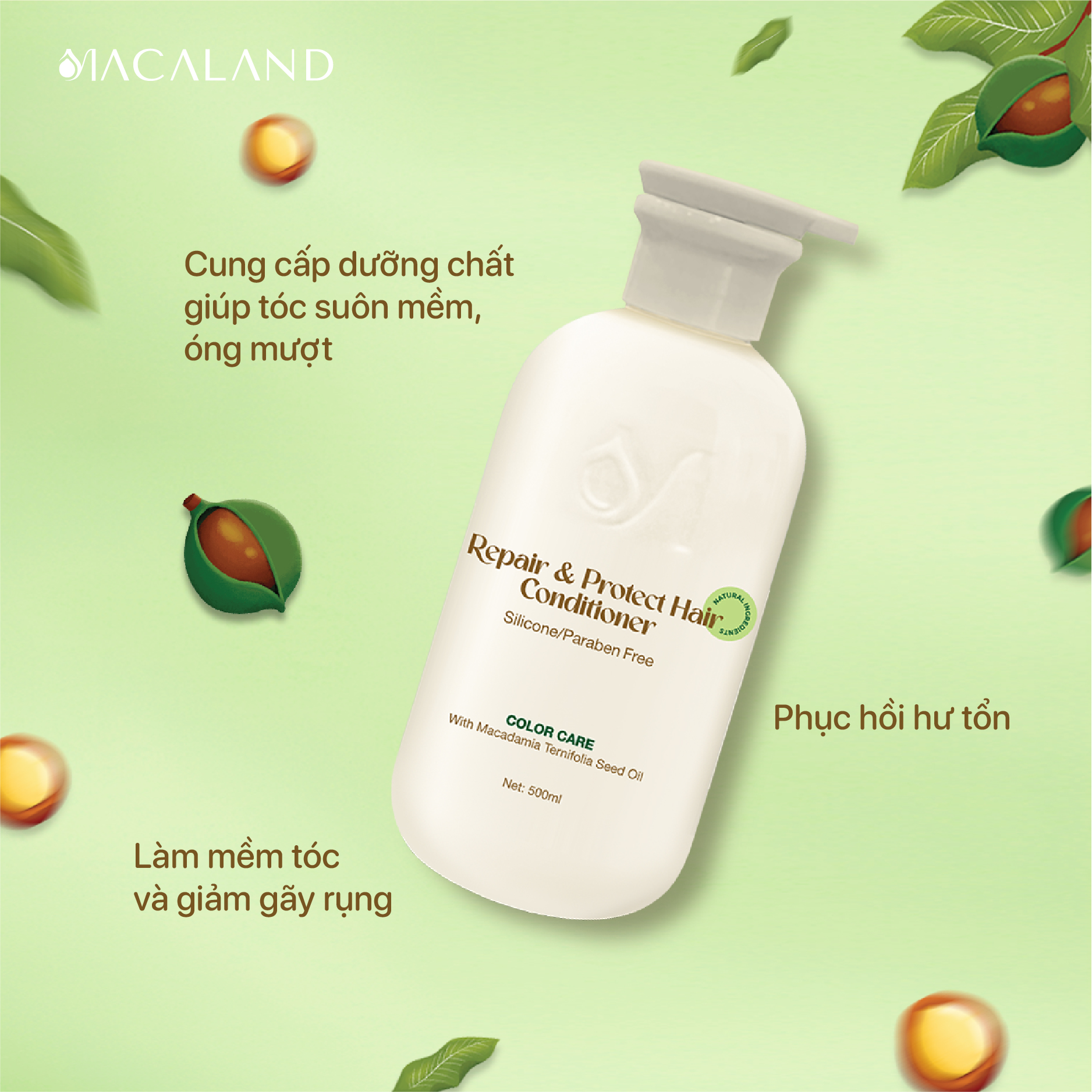 Combo Dầu gội cho tóc nhuộm và Dầu xả giữ màu MACALAND 500ml dưỡng tóc mềm mượt chắc khỏe, phục hồi hư tổn_thumbnail_9