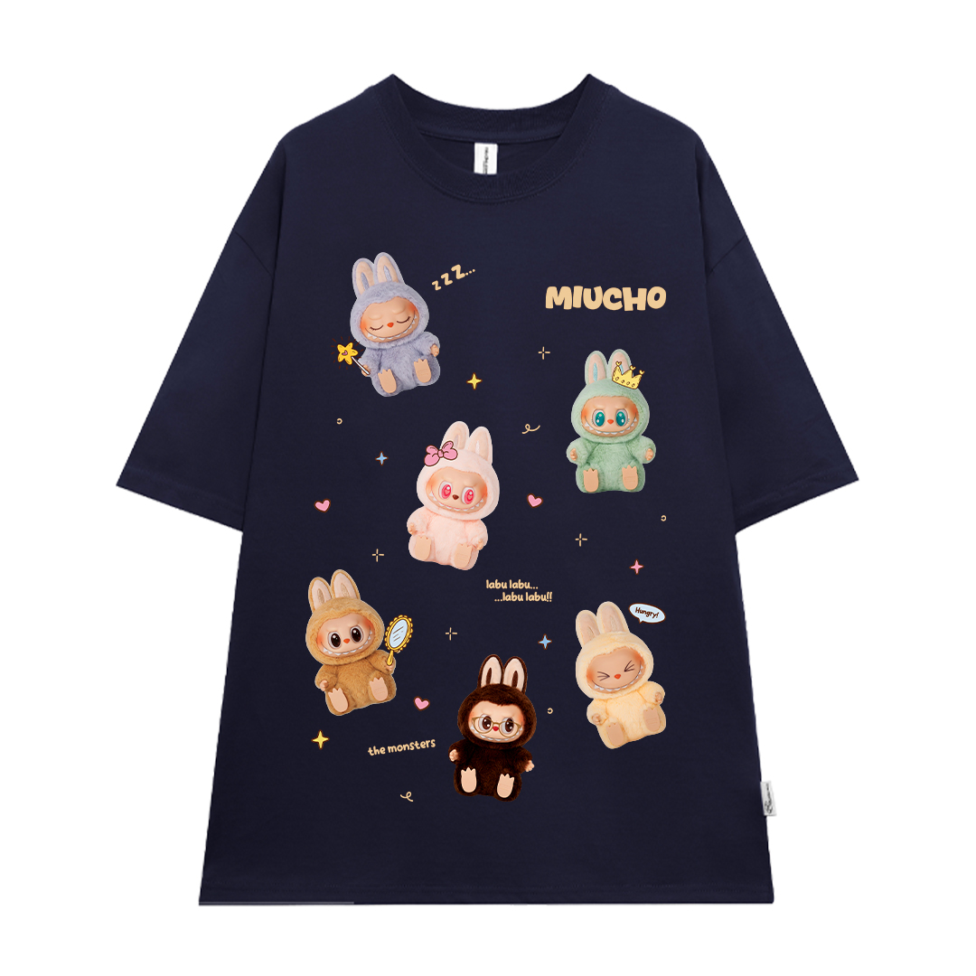 Áo thun labubu form rộng nhiều màu ATD1397 Miucho tay ngắn cổ tròn in mix_thumbnail_17