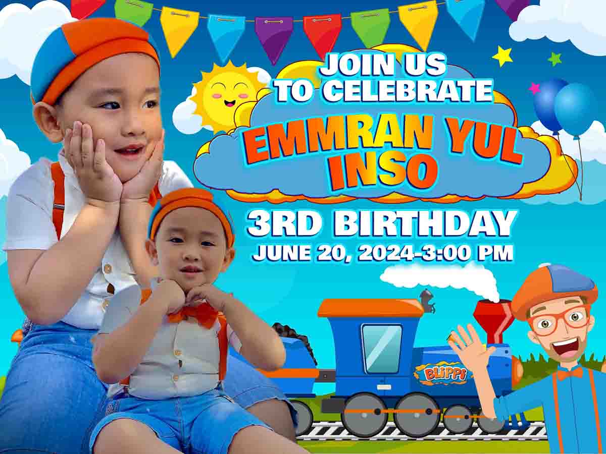 Blippi Theme Birthday Tarp