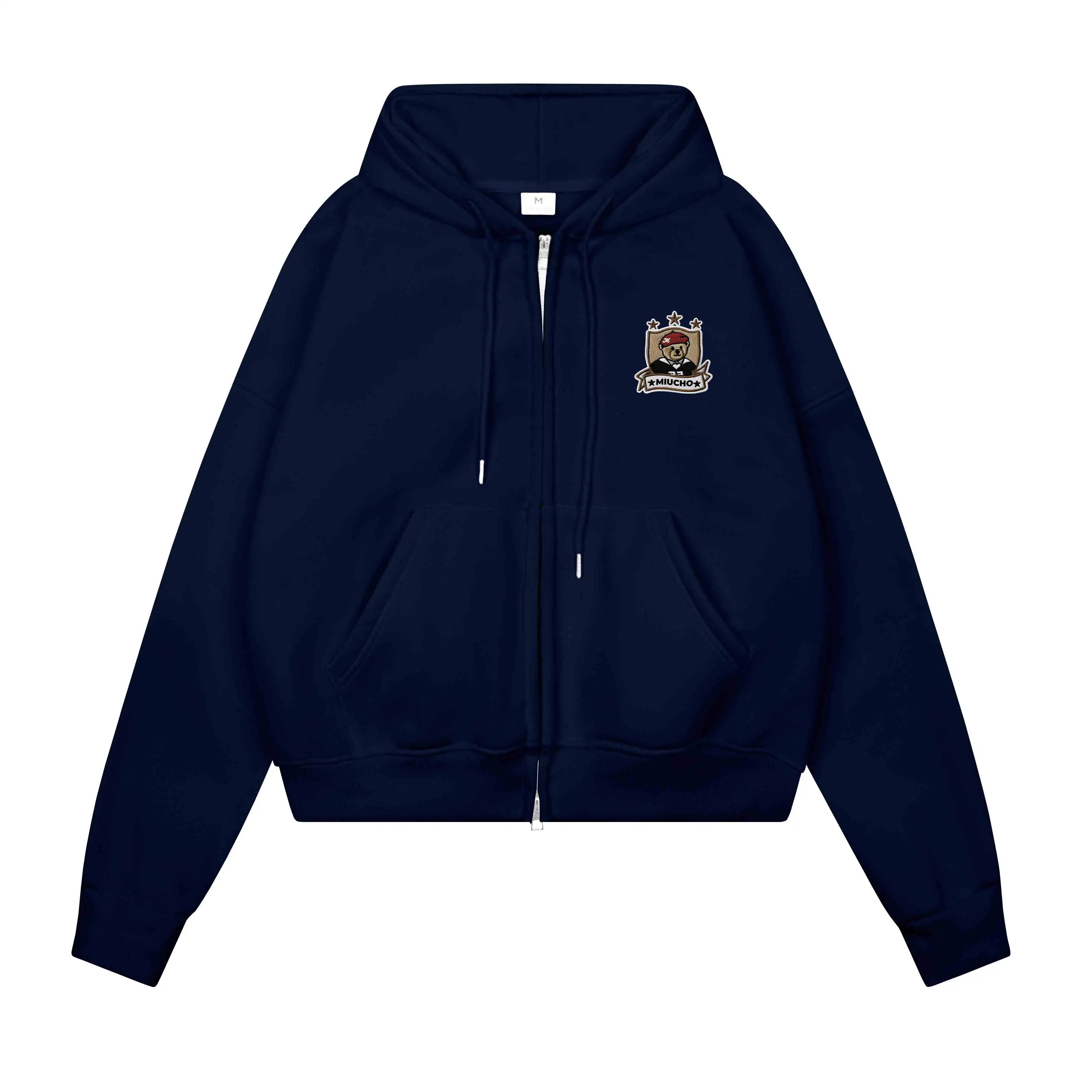 Áo hoodie zip form boxy Miucho vải nỉ 2 da mềm mại thoáng mát có nón khóa kéo in mix 2839_thumbnail_12