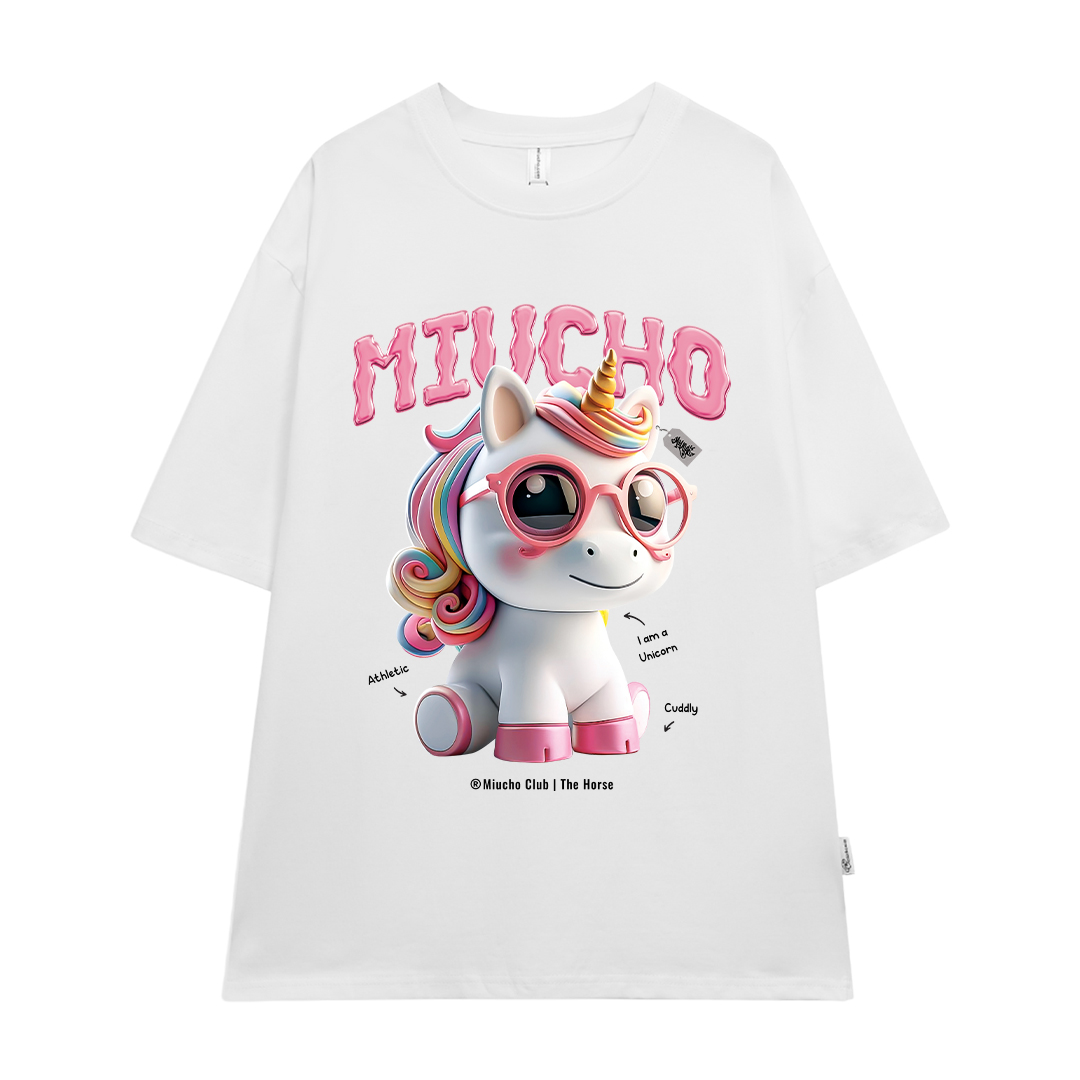 Áo thun form rộng 12 con giáp tuổi Ngọ ATD1245 Miucho tay ngắn cổ tròn in mix_thumbnail_0