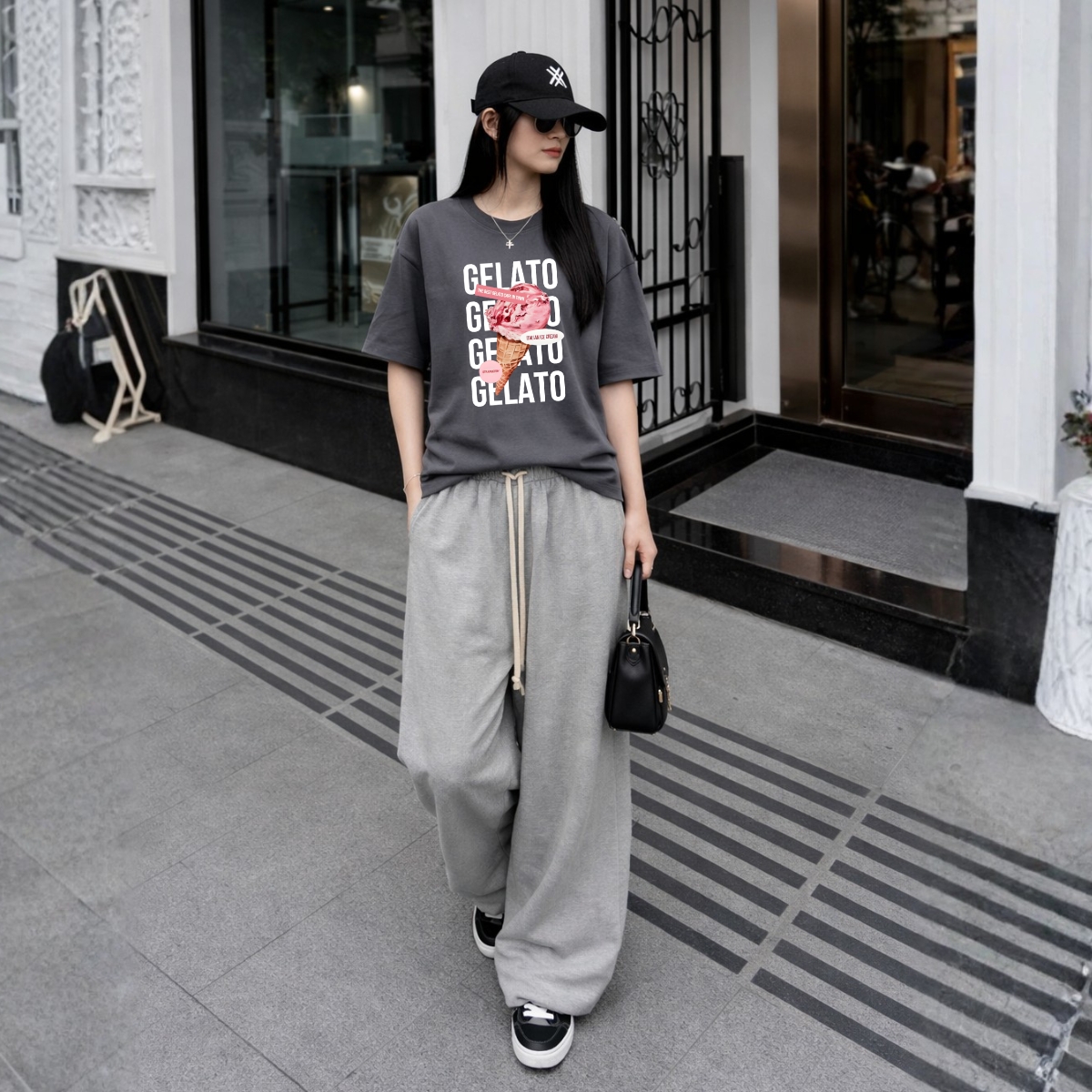 Áo thun unisex UX30-1170 GELATO hình kem hồng dáng oversized local brand WETEE_thumbnail_7