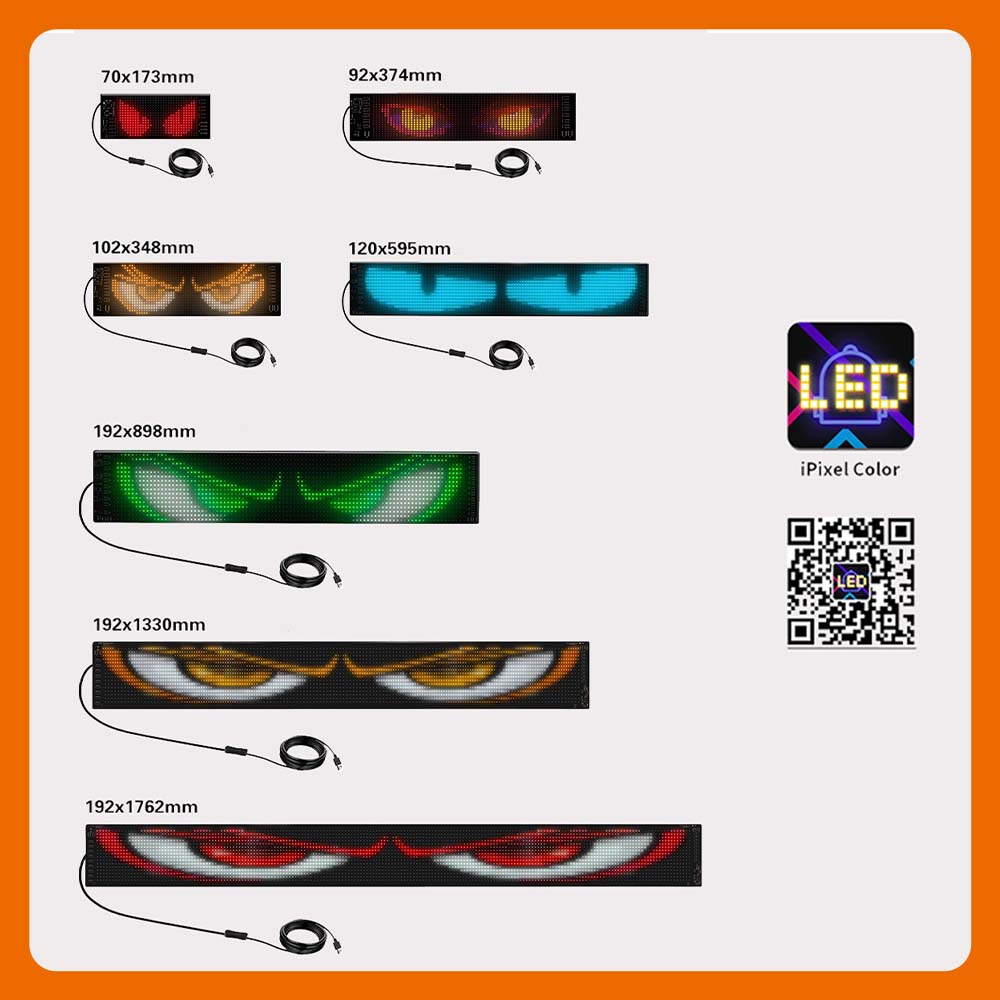 LED Mắt Quỷ Màn Hình Dẻo DIY – Điều Khiển Qua App Điện Thoại, Gắn Ô Tô xe đầu kéo_thumbnail_3