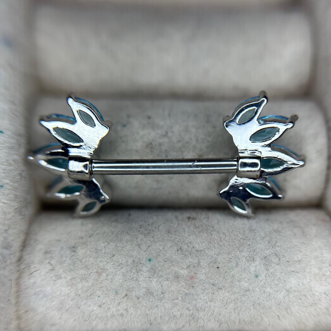 Khuyên ti kiểu 2 cánh 5 lá đá xanh biển._thumbnail_2