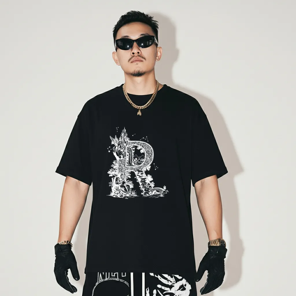 Áo thun nam local brand Miucho Iconic chữ R form rộng tay ngắn cotton thoáng mát 2763_thumbnail_4