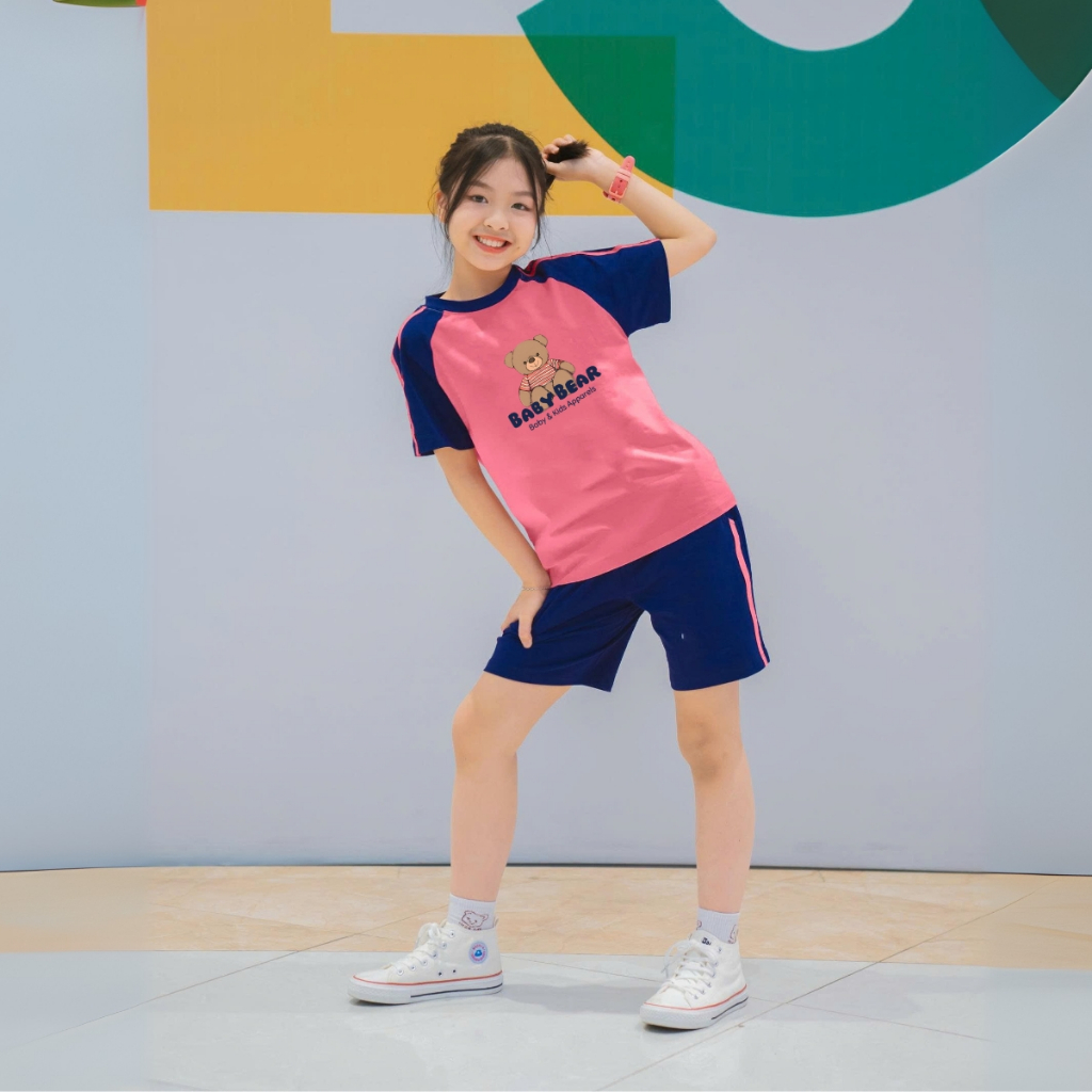 Bộ đồ bé gái phối viền in hình 'Gấu Baby Bear'  - Loza Kids BF330_thumbnail_6