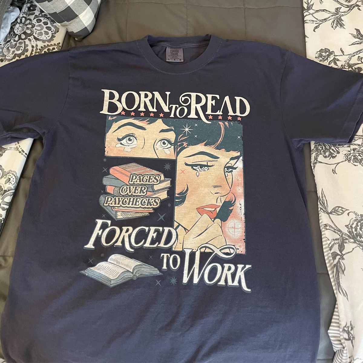 Story Lover Comfort Tee • Washed Vintage Look • Cute Aesthetic Reading Shirt_thumbnail_5