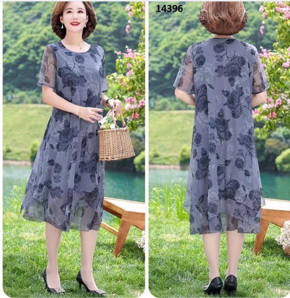 14396-Đầm voan hoa chìm kiểu Pháp dáng ngắn suông (voan+lót) _thumbnail_1
