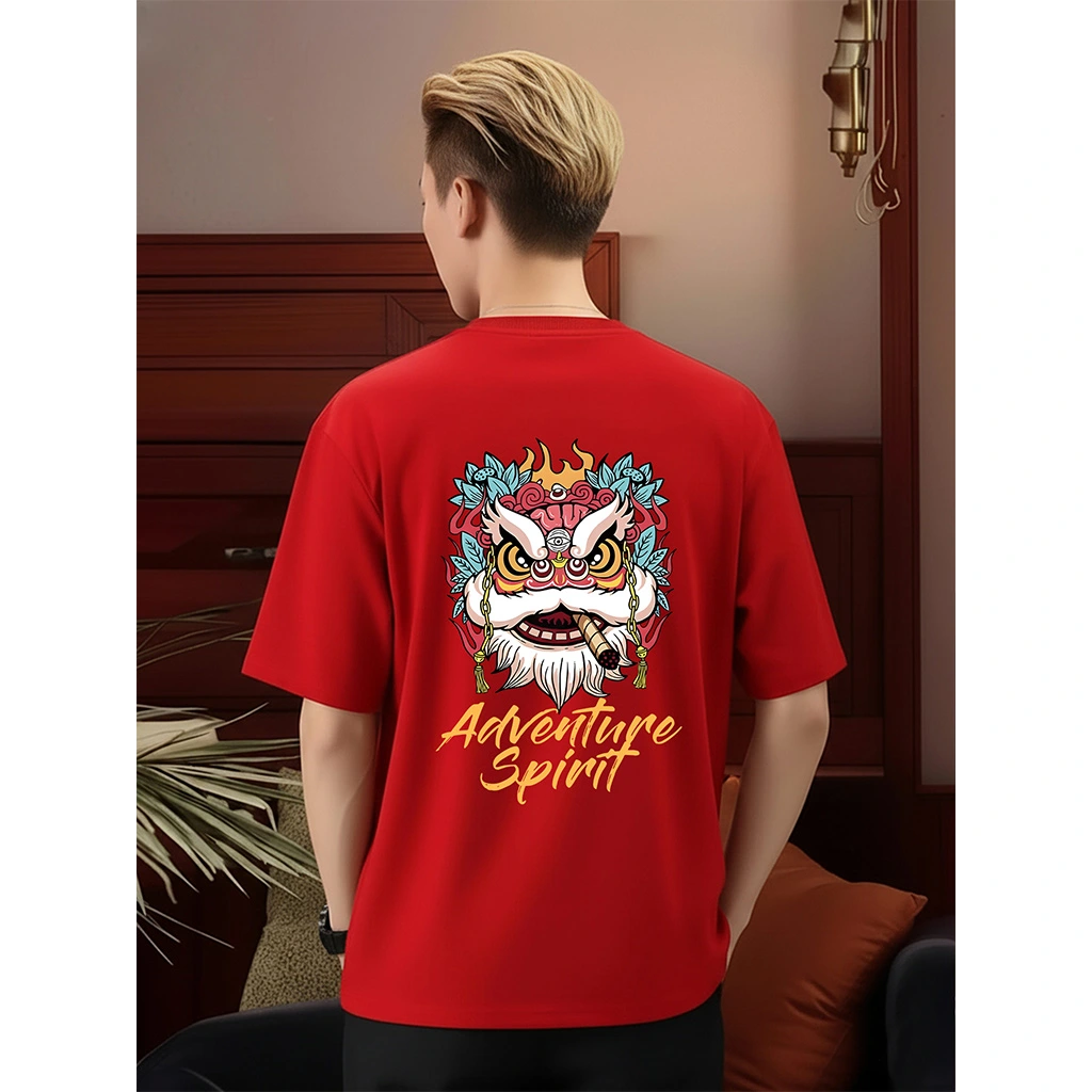 Áo thun nam form rộng Miucho Iconic thoáng mát trẻ trung Kỳ Lân in mix 2962_thumbnail_7