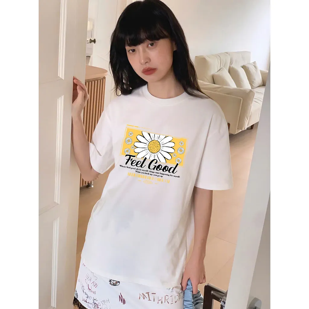 Áo thun nữ form vừa Feel Good 2536 Miucho Chic tay ngắn cổ tròn vải cotton cao cấp thoáng mát in mix_thumbnail_3