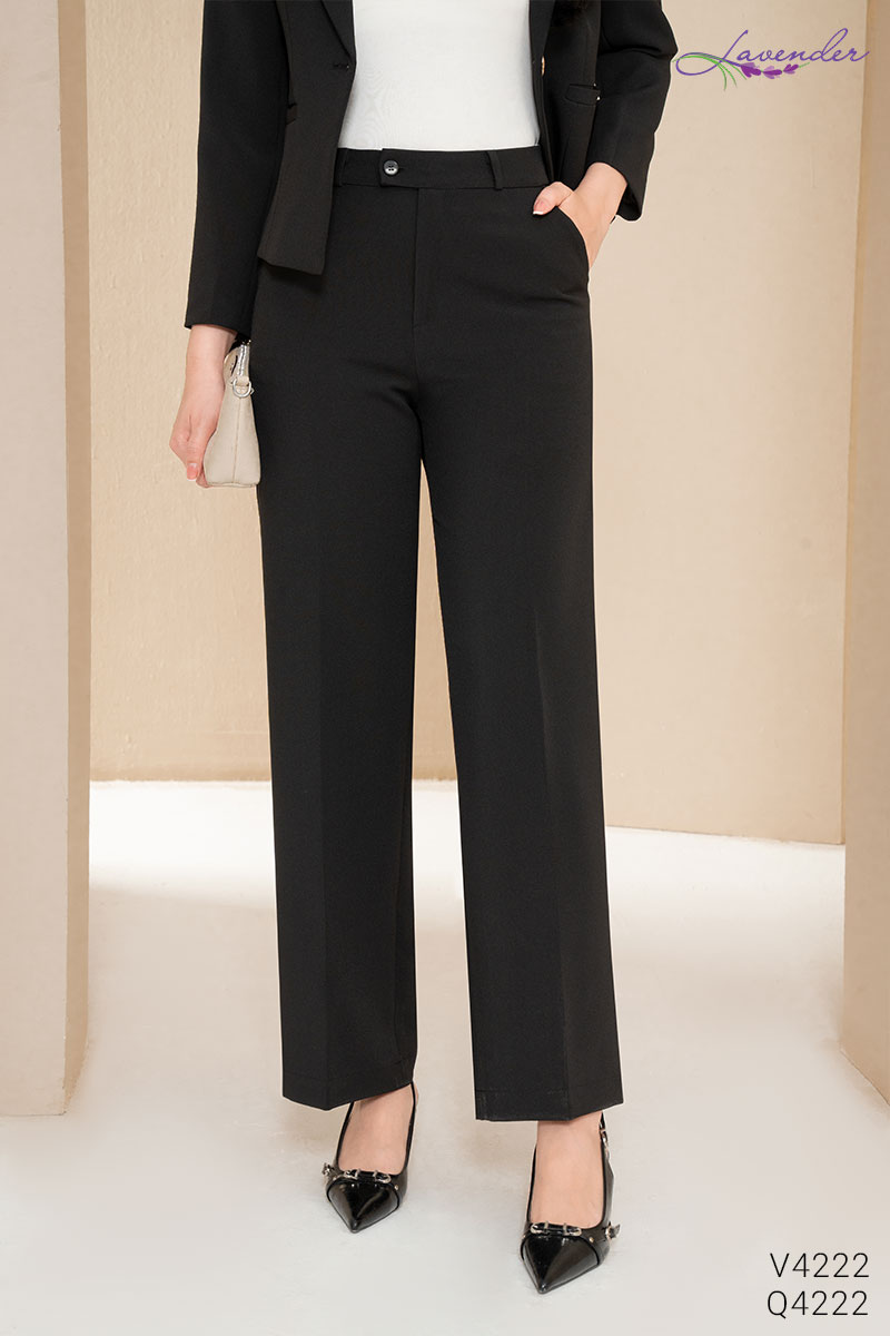 Quần xuông 1 cúc có đai Q4222 (V4222)