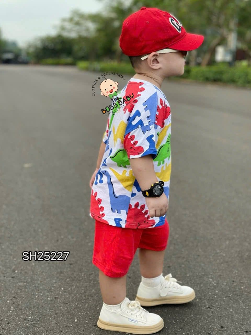 Set bộ cotton trắng đỏ khủng long_thumbnail_2