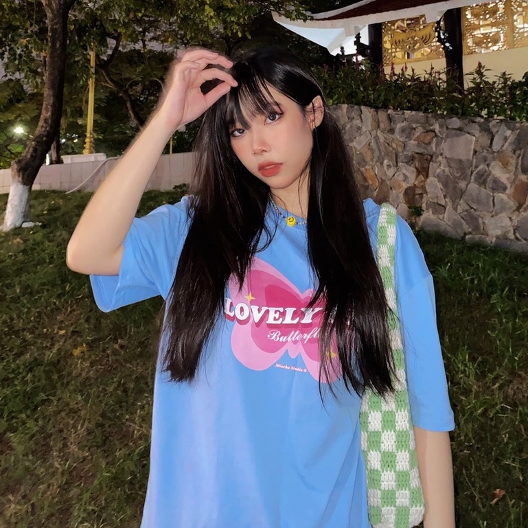 Áo thun form rộng nữ tay lỡ Miucho oversize chất vải cotton AT226 Miucho in hình hoạ tiết_thumbnail_2