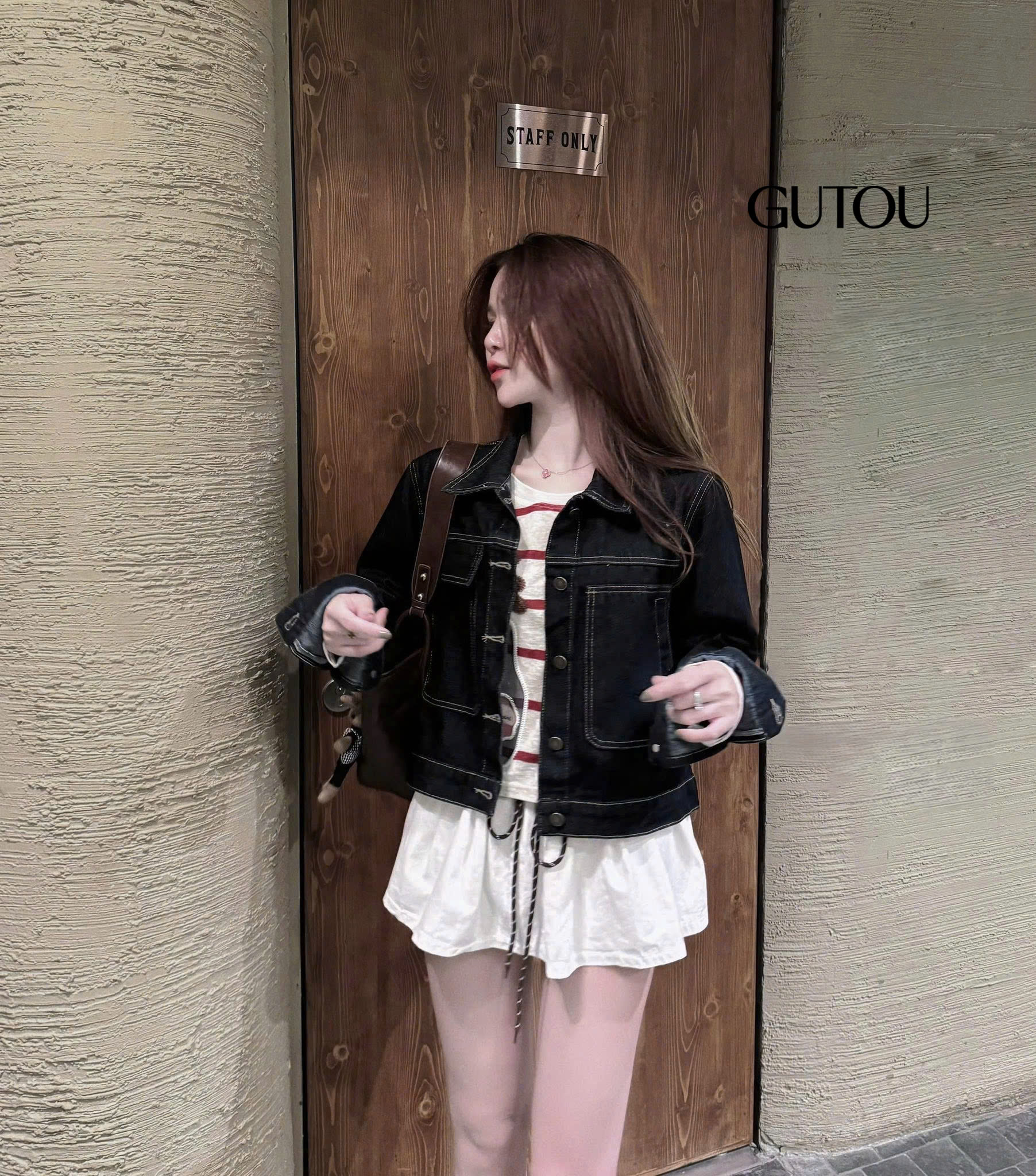 [ GUTOU ] Áo Khoác Jean Denim Túi Hộp