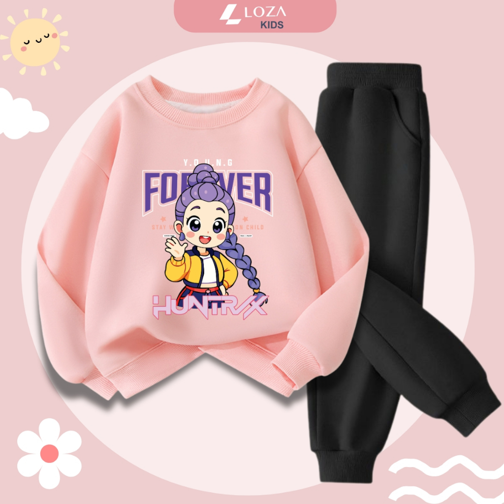 Set bộ nỉ bé gái in hình nhóm nhạc Huntrix - Loza Kids BI542_thumbnail_0