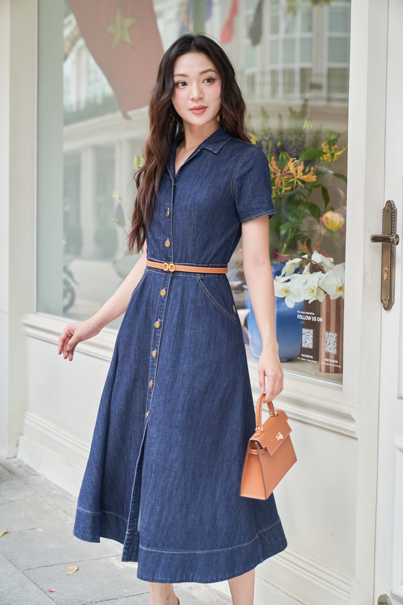 Váy Jean Tặng Kèm Đai 