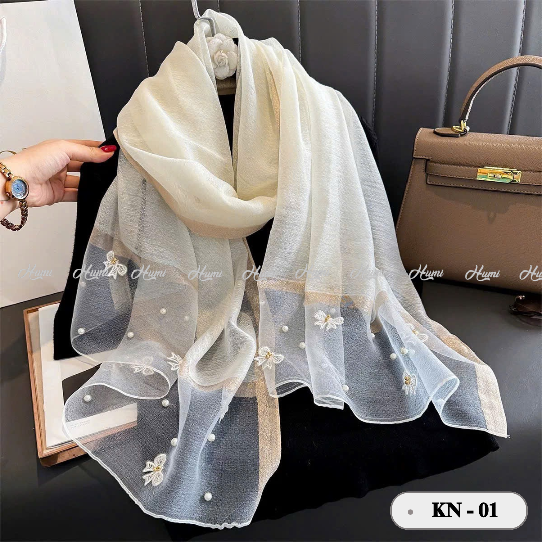 KHĂN TƠ ĐÍNH NƠ (KN-01 TRẮNG)