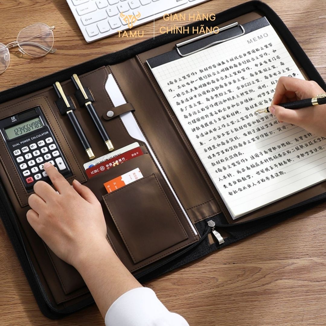 Sổ Tay Doanh Nhân TAMU Tặng Kèm Bút Kí và Giấy Chống Mỏi Mắt Đựng Laptop 14inch_thumbnail_2