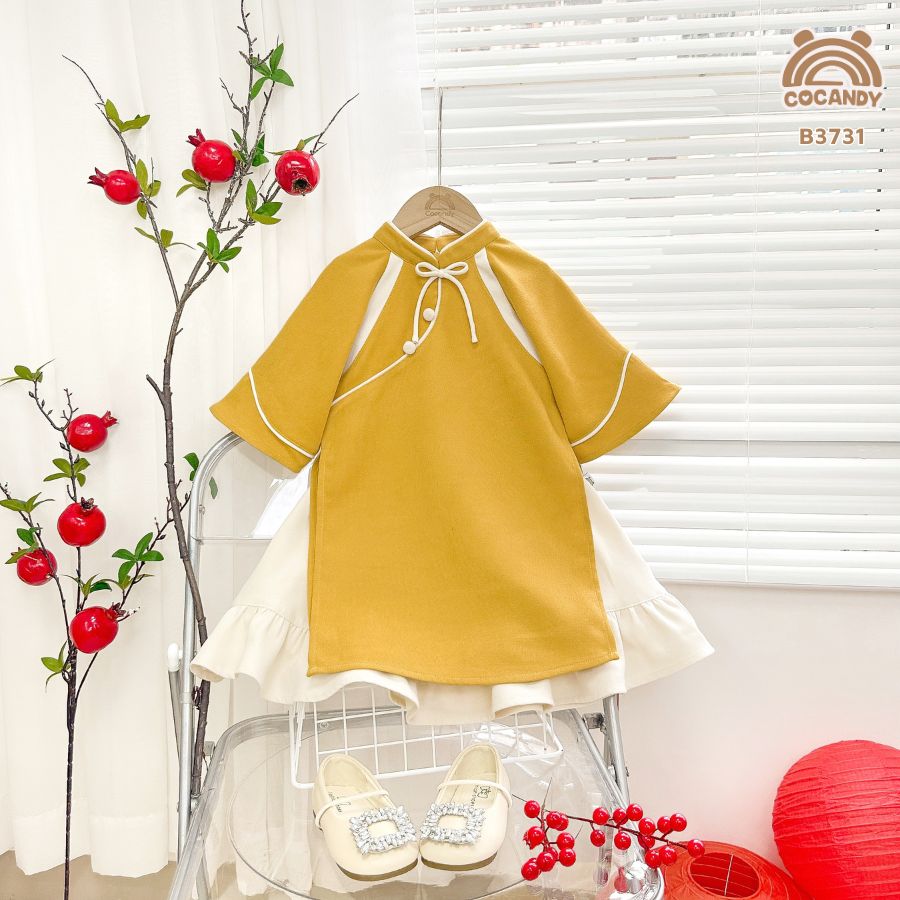 Bộ áo dài VÀNG Chiêu Dao