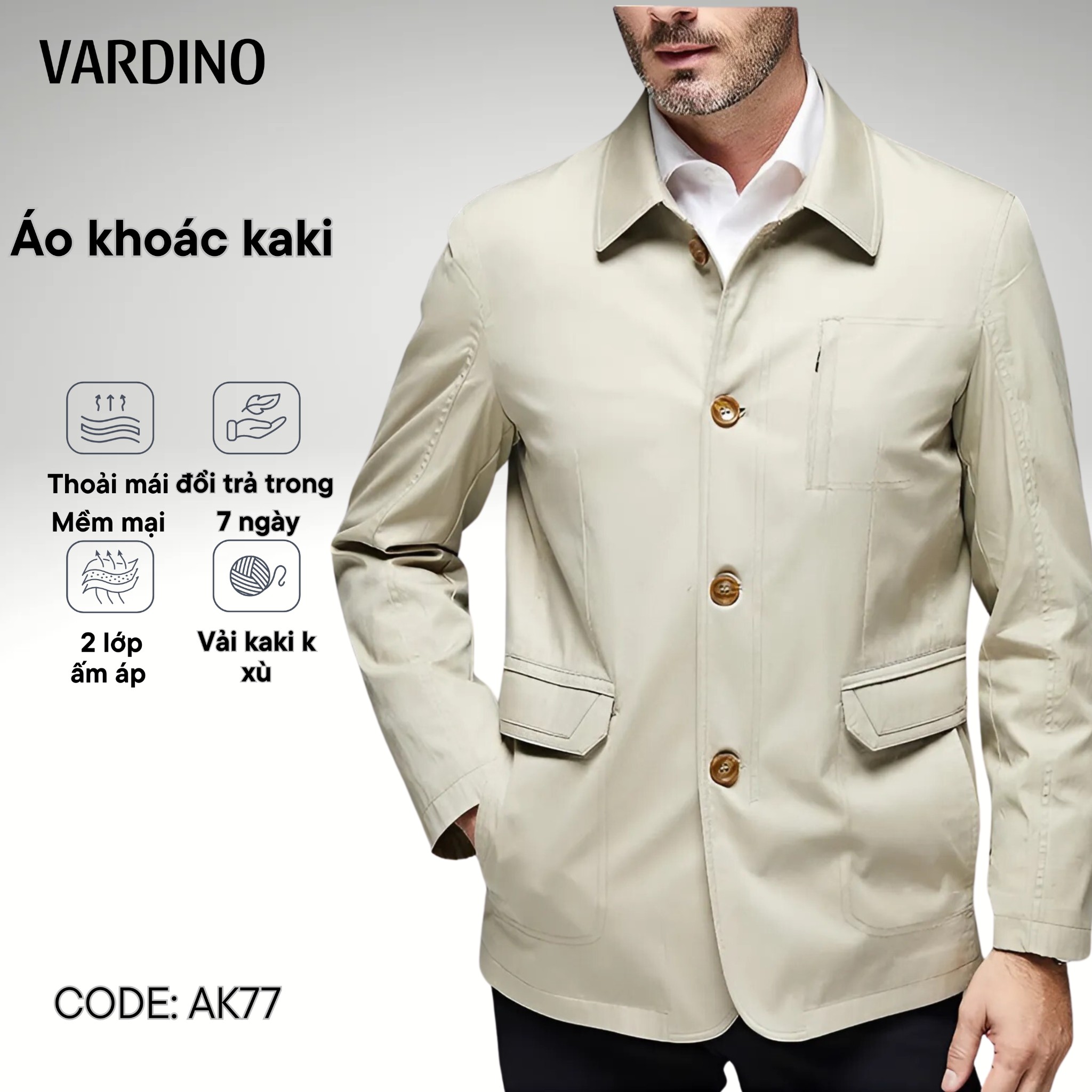 Áo khoác nam Vardino AK77