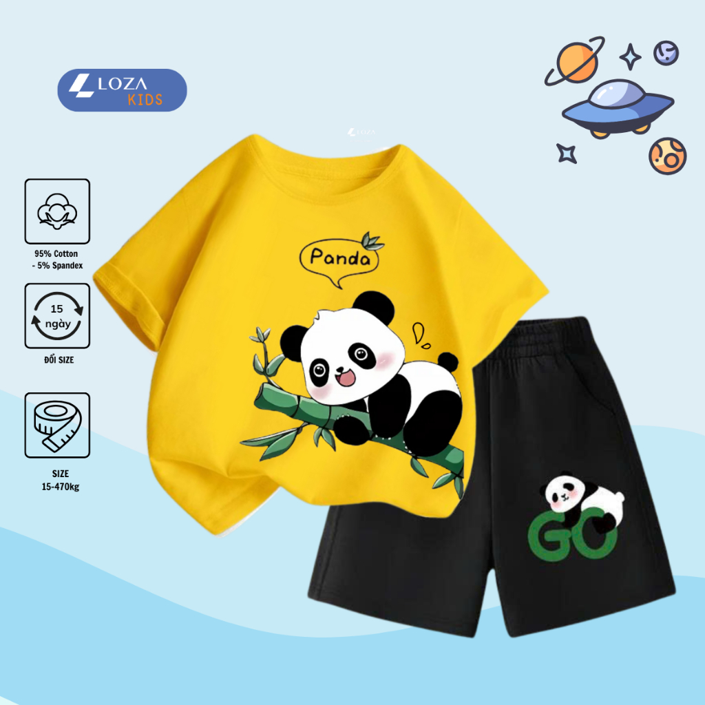 Bộ đồ bé trai in hình Gấu Panda -  Loza Kids SB233_thumbnail_3