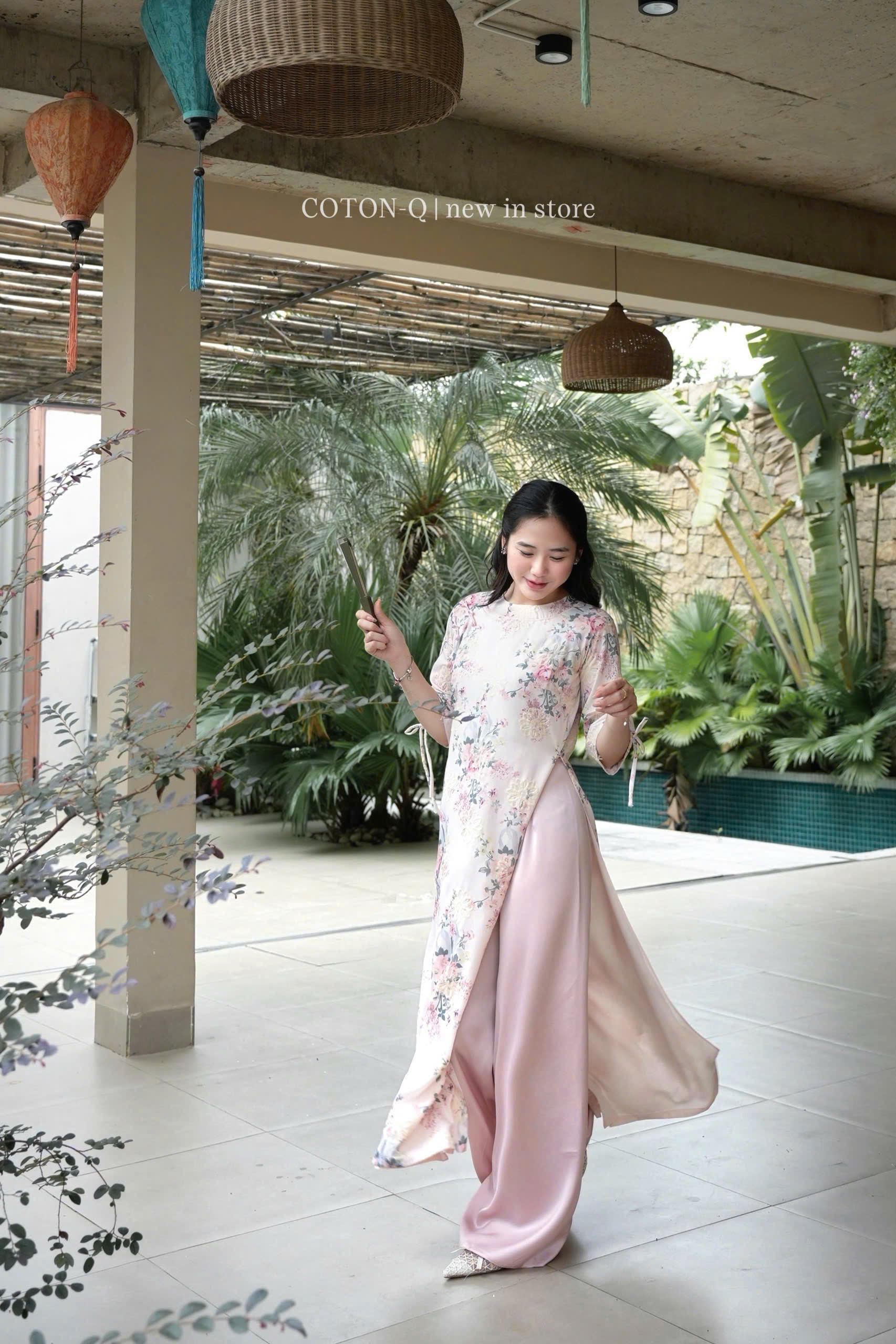 Set áo dài hoa in thêu + quần_thumbnail_2