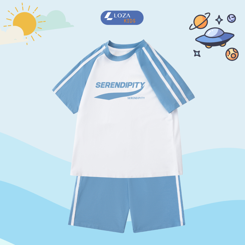 Đồ bộ bé trai phối viền in chữ 'SAINTSOPHIA 1997' - Loza BF372_thumbnail_5