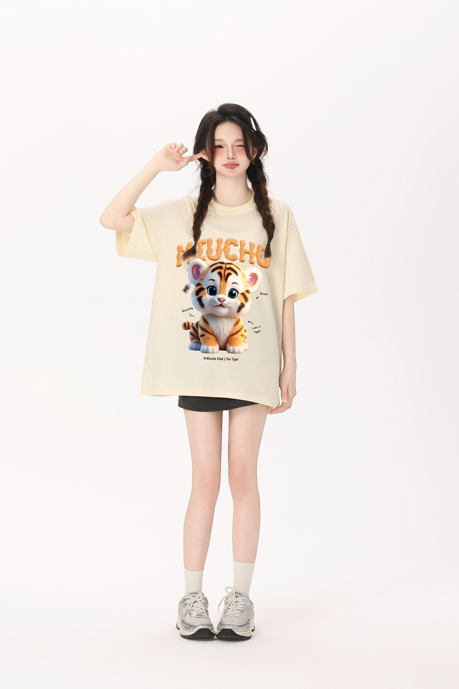 Áo thun form rộng 12 con giáp tuổi Dần (tuổi hổ) ATD1238 Miucho tay ngắn cổ tròn in mix_thumbnail_7