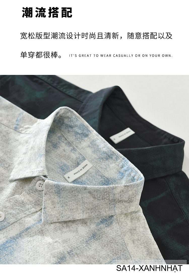 SA14 - Áo sơ mi nam dài tay in họa tiết phong cách Nhật, dáng rộng thoải mái, chất cotton mềm mại_thumbnail_8