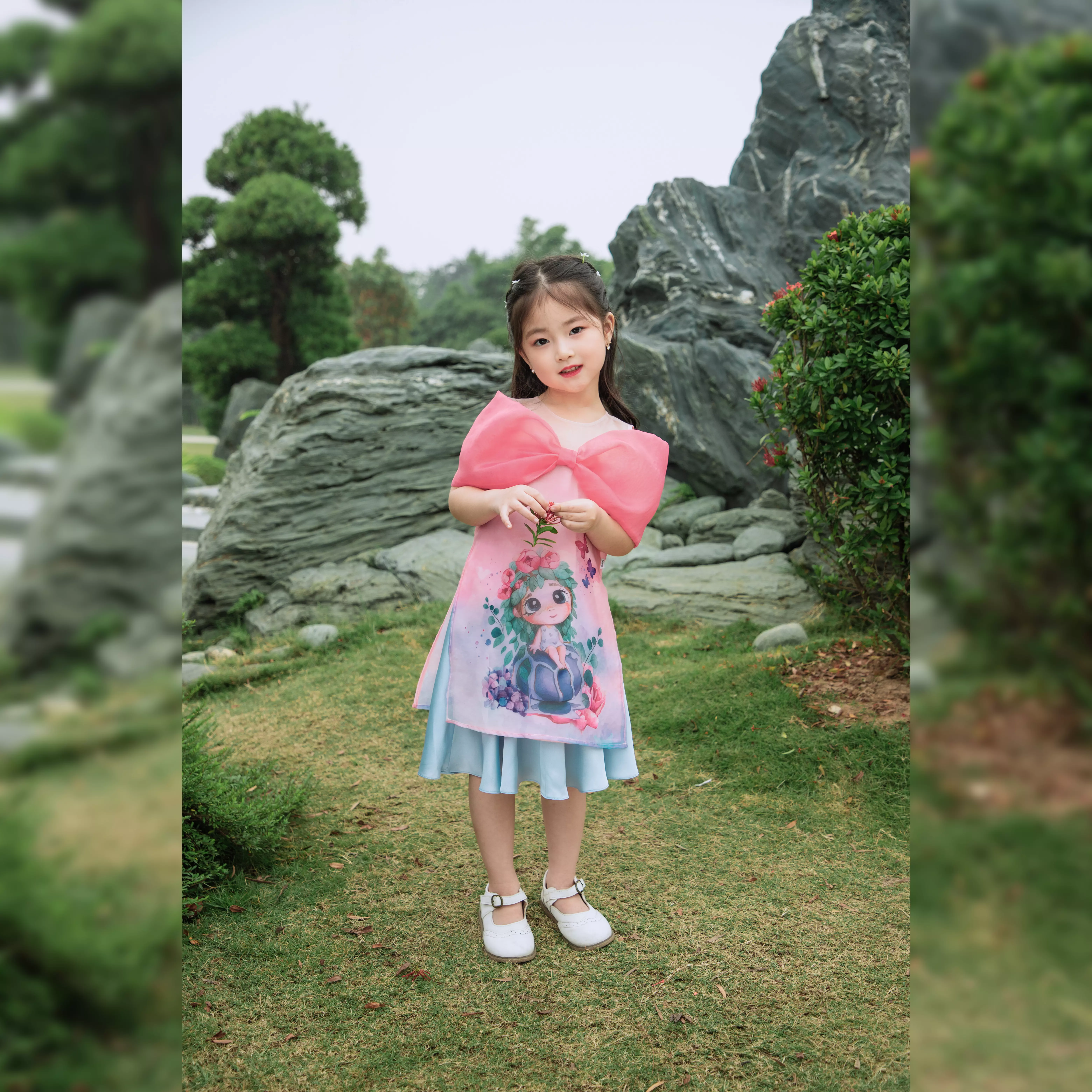 Áo dài phối nơ trước ngực_thumbnail_1